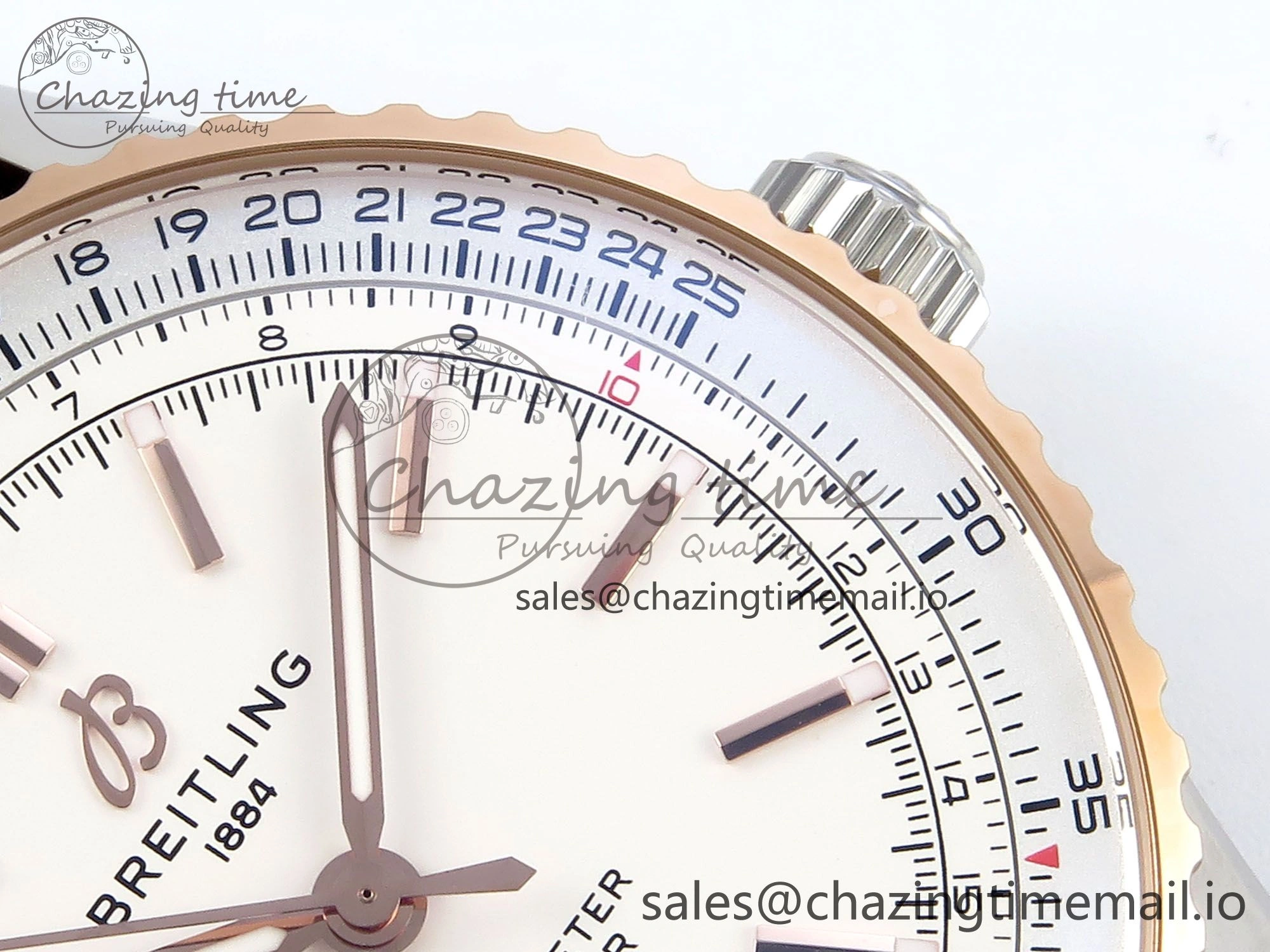 Navitimer 1 RG SS 41mm TF 1:1 Best Edition White Bezel White Dial on Brown Leather Strap A Snug 5473