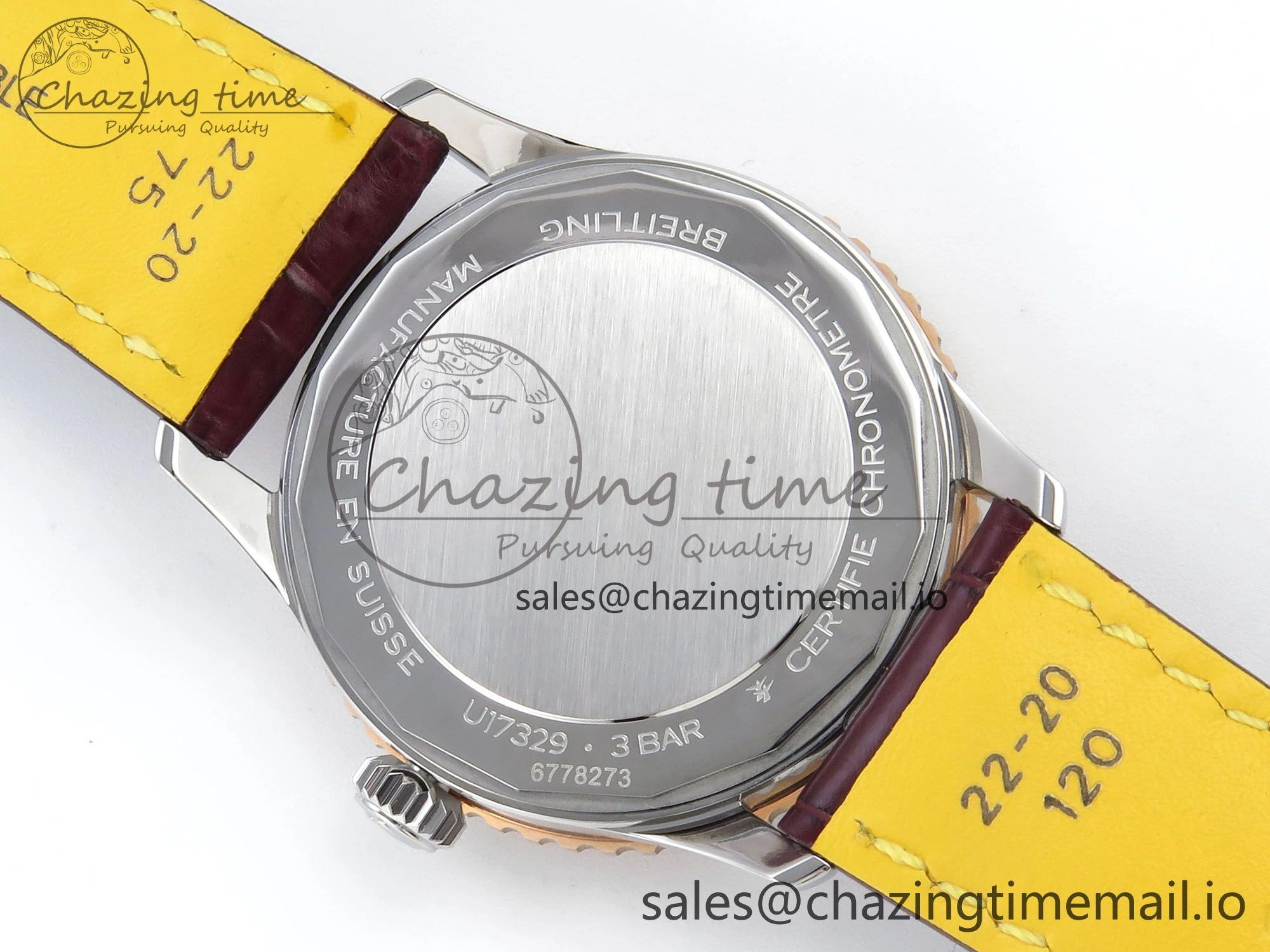 Navitimer 1 RG SS 41mm TF 1:1 Best Edition White Bezel White Dial on Brown Leather Strap A Snug 5473