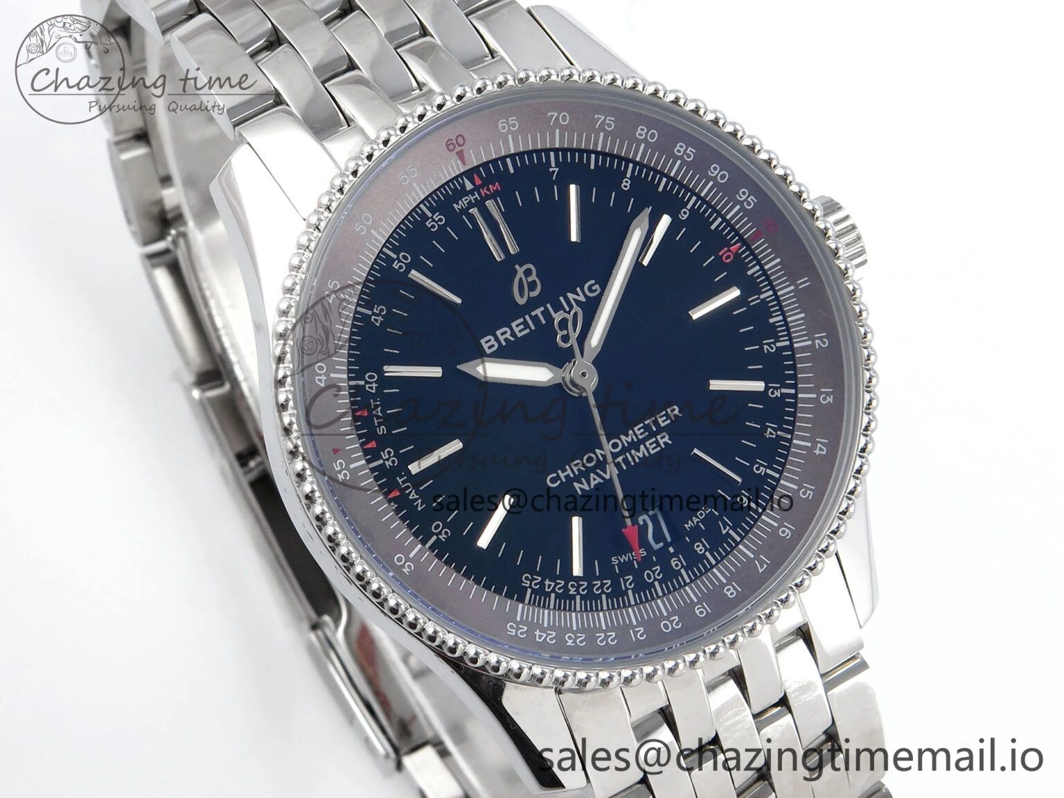 Navitimer 1 SS 38mm TF 1:1 Best Edition Black Bezel Black Dial on SS Bracelet A Trendsetting 5499