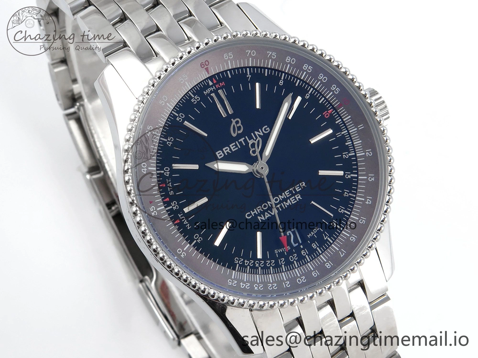 Navitimer 1 SS 38mm TF 1:1 Best Edition Black Bezel Black Dial on SS Bracelet A Trendsetting 5499