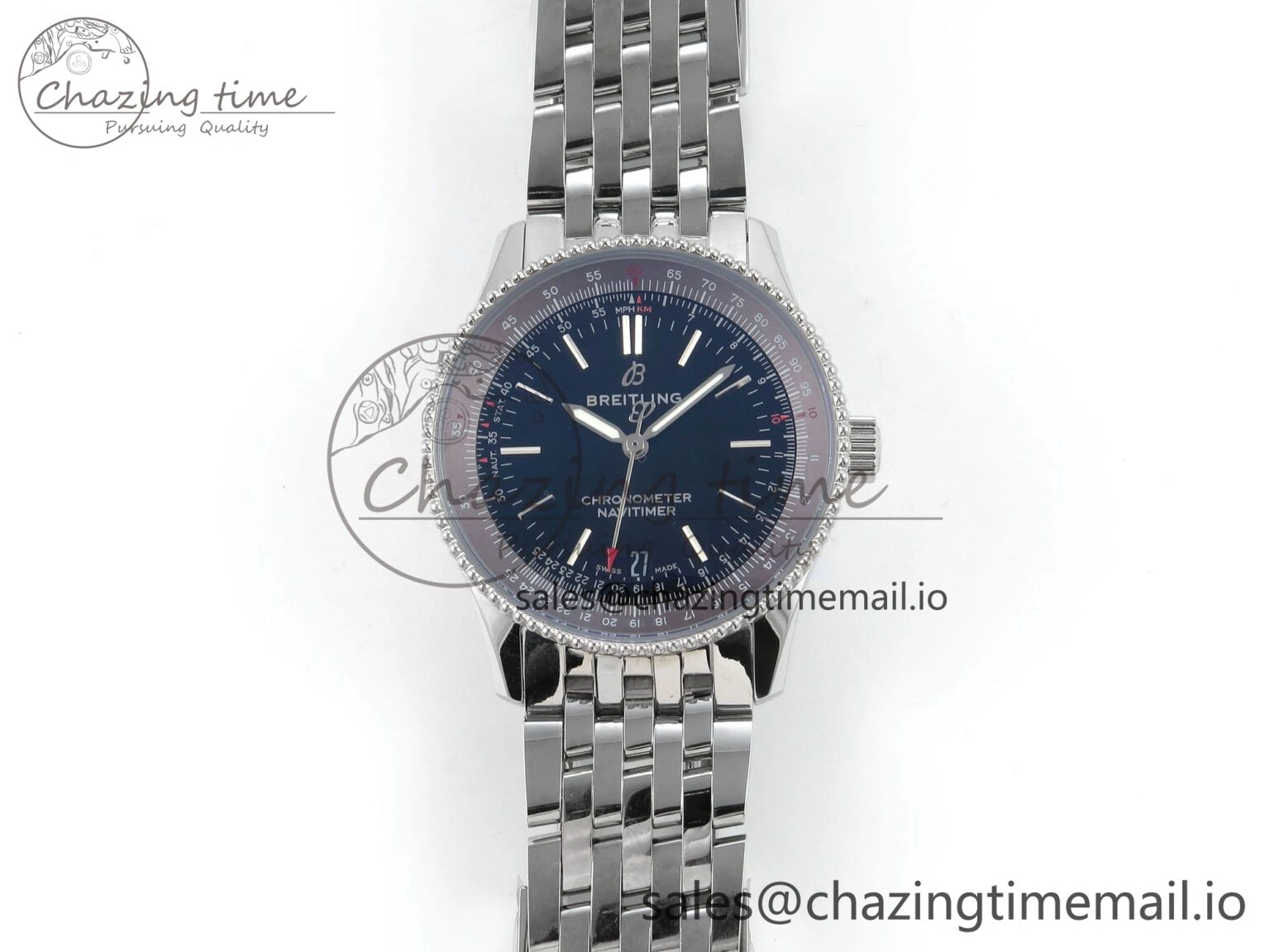Navitimer 1 SS 38mm TF 1:1 Best Edition Black Bezel Black Dial on SS Bracelet A Trendsetting 5499