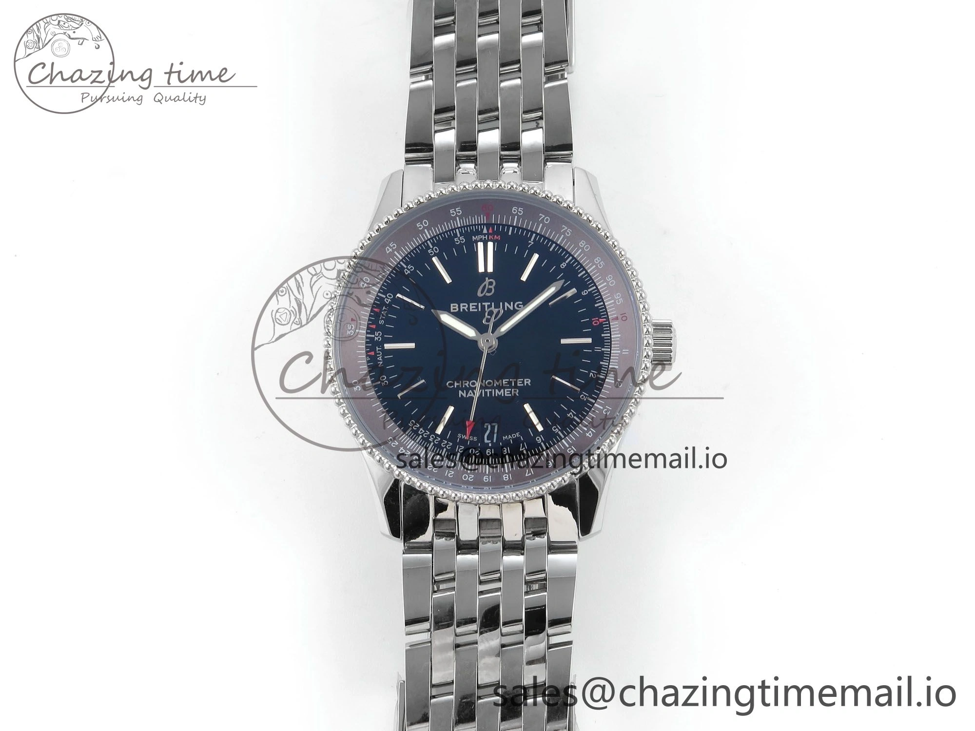 Navitimer 1 SS 38mm TF 1:1 Best Edition Black Bezel Black Dial on SS Bracelet A Trendsetting 5499