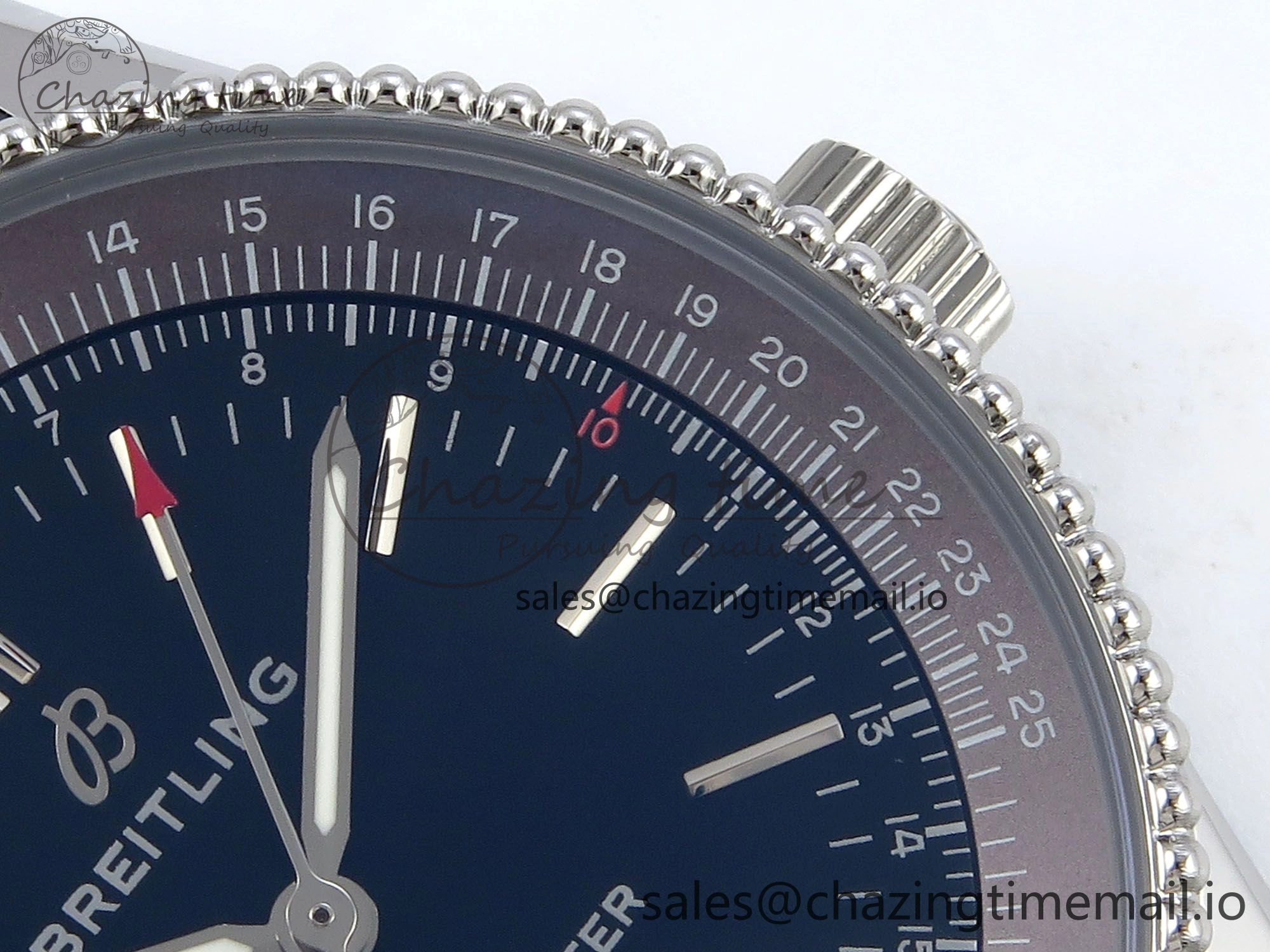 Navitimer 1 SS 38mm TF 1:1 Best Edition Black Bezel Blue Dial on Black Leather Strap A Premium 5478