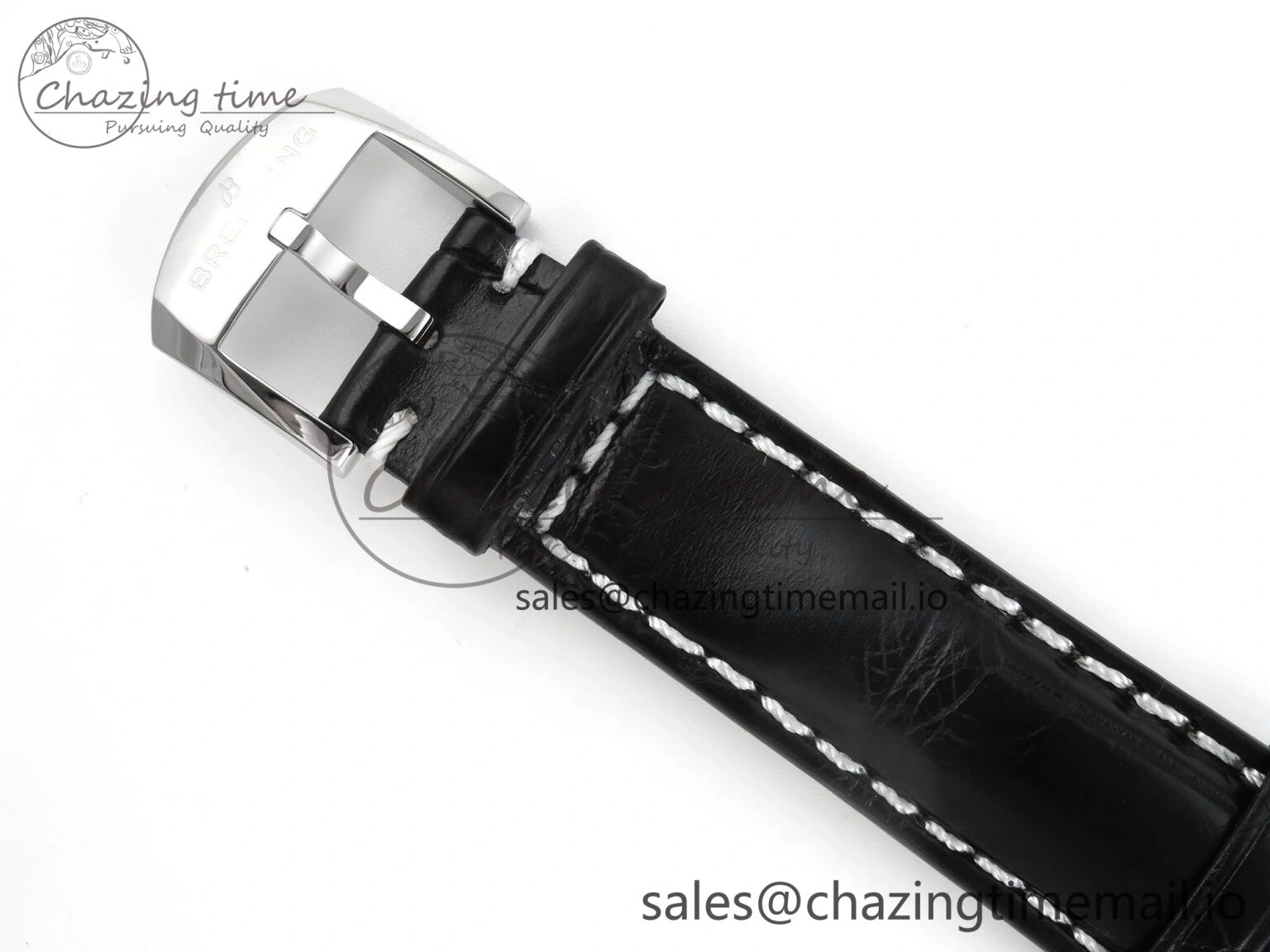 Navitimer 1 SS 38mm TF 1:1 Best Edition Black Bezel Blue Dial on Black Leather Strap A Premium 5478