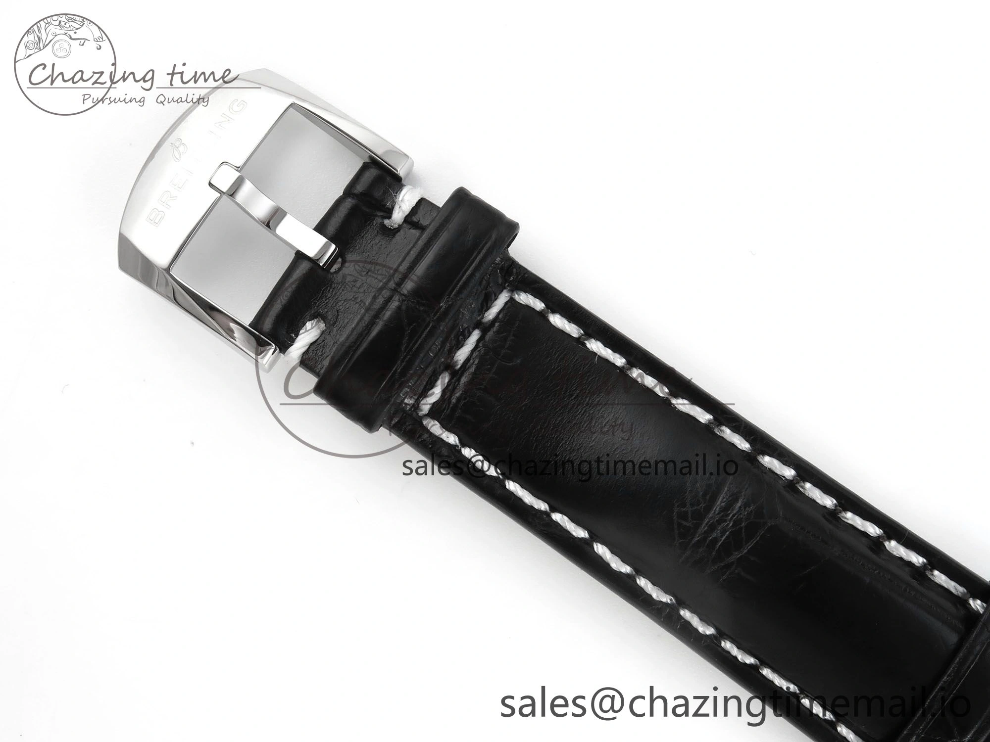 Navitimer 1 SS 38mm TF 1:1 Best Edition Black Bezel Blue Dial on Black Leather Strap A Premium 5478