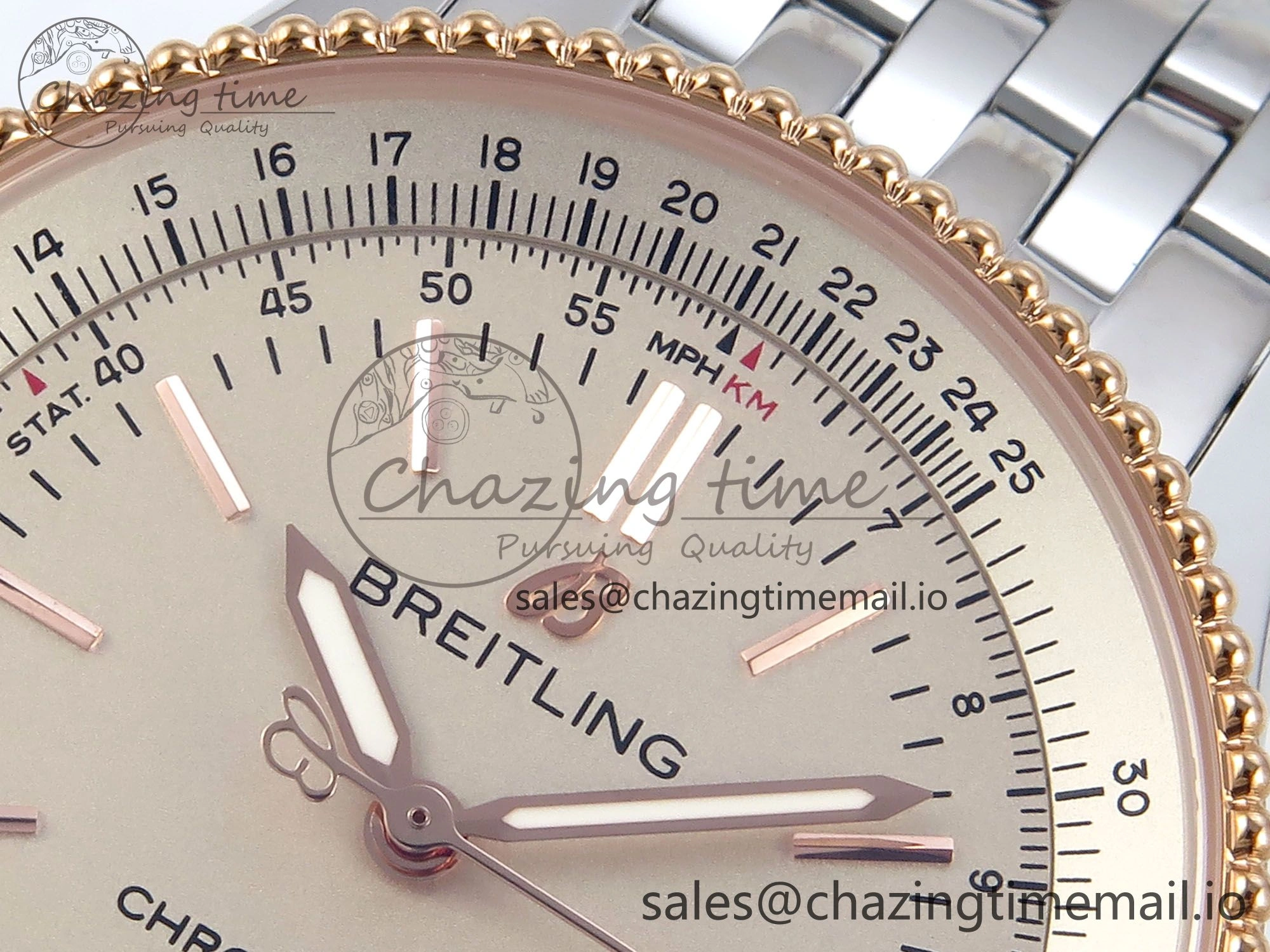 Navitimer 1 SS 38mm TF 1:1 Best Edition RG Bezel White Dial on SS Bracelet A SunProtective 5497