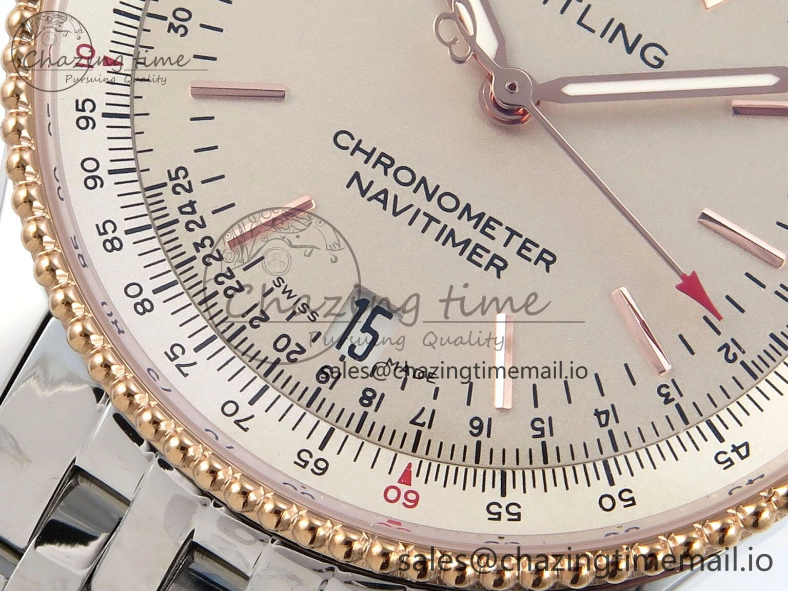 Navitimer 1 SS 38mm TF 1:1 Best Edition RG Bezel White Dial on SS Bracelet A SunProtective 5497