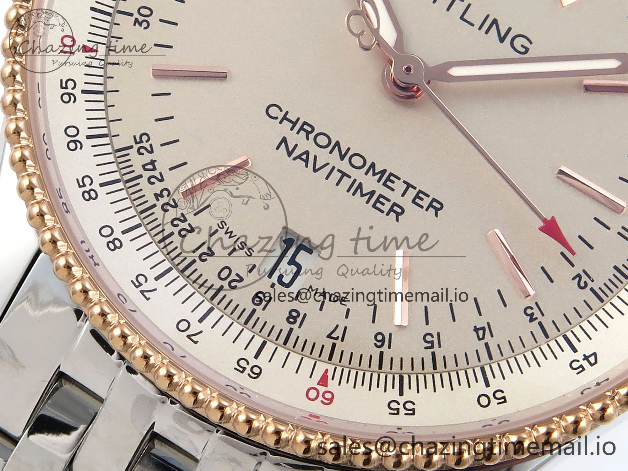 Navitimer 1 SS 38mm TF 1:1 Best Edition RG Bezel White Dial on SS Bracelet A SunProtective 5497
