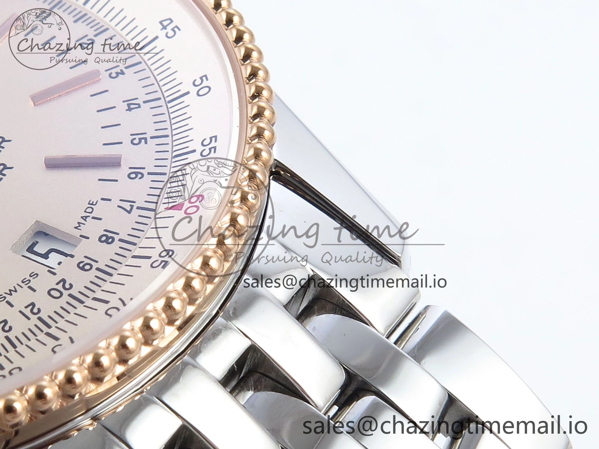 Navitimer 1 SS 38mm TF 1:1 Best Edition RG Bezel White Dial on SS Bracelet A SunProtective 5497