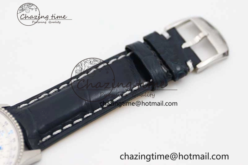 UrbanStyle Navitimer 1 SS 38mm TF 1:1 Best Edition SS Bezel White Dial on Blue Croco Strap A 5523