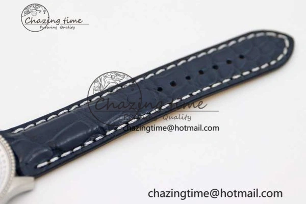 UrbanStyle Navitimer 1 SS 38mm TF 1:1 Best Edition SS Bezel White Dial on Blue Croco Strap A 5523