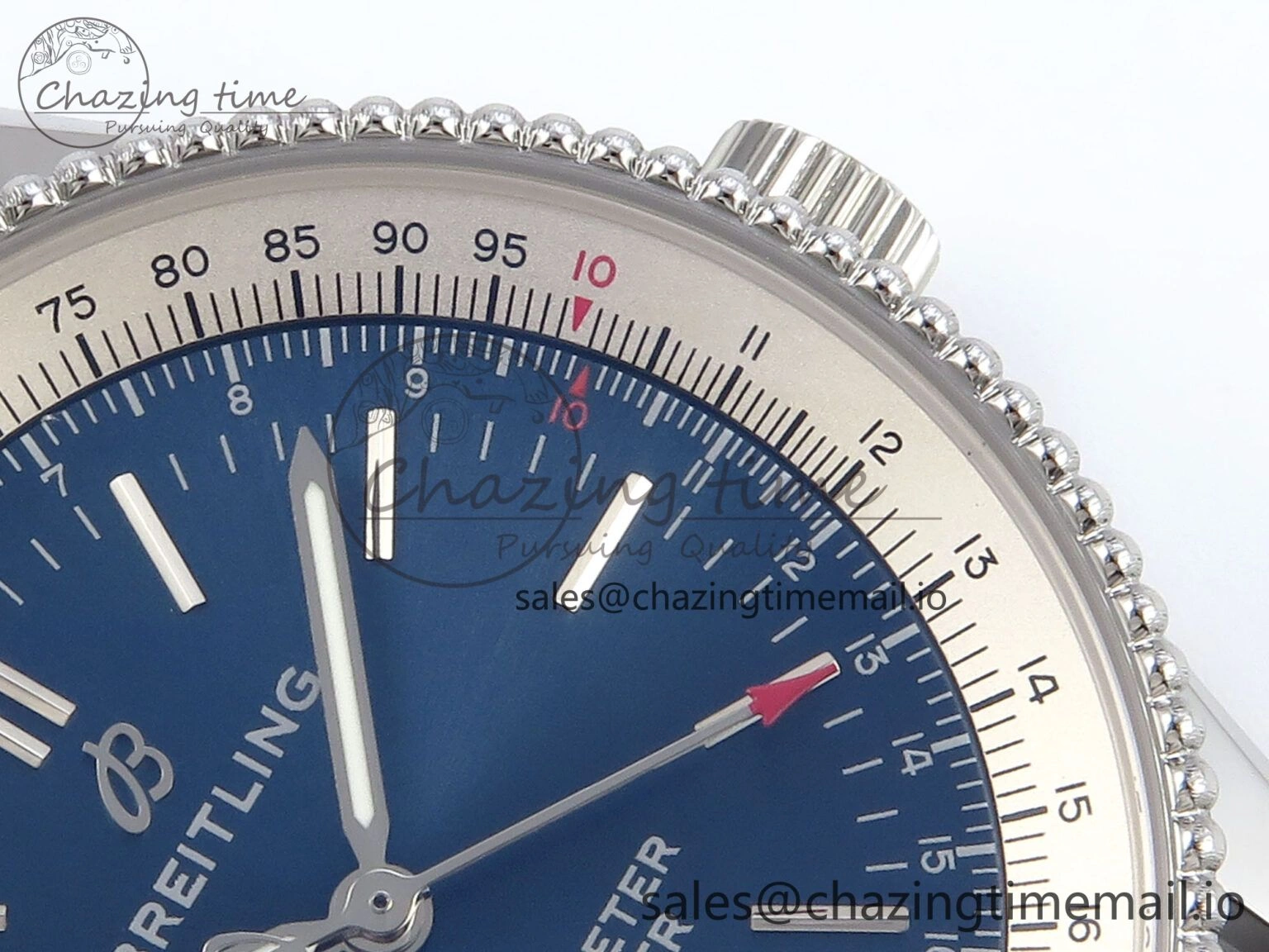 SmoothTexture Navitimer 1 SS 38mm TF 1:1 Best Edition White Bezel Blue Dial on Blue Leather Strap A 5479