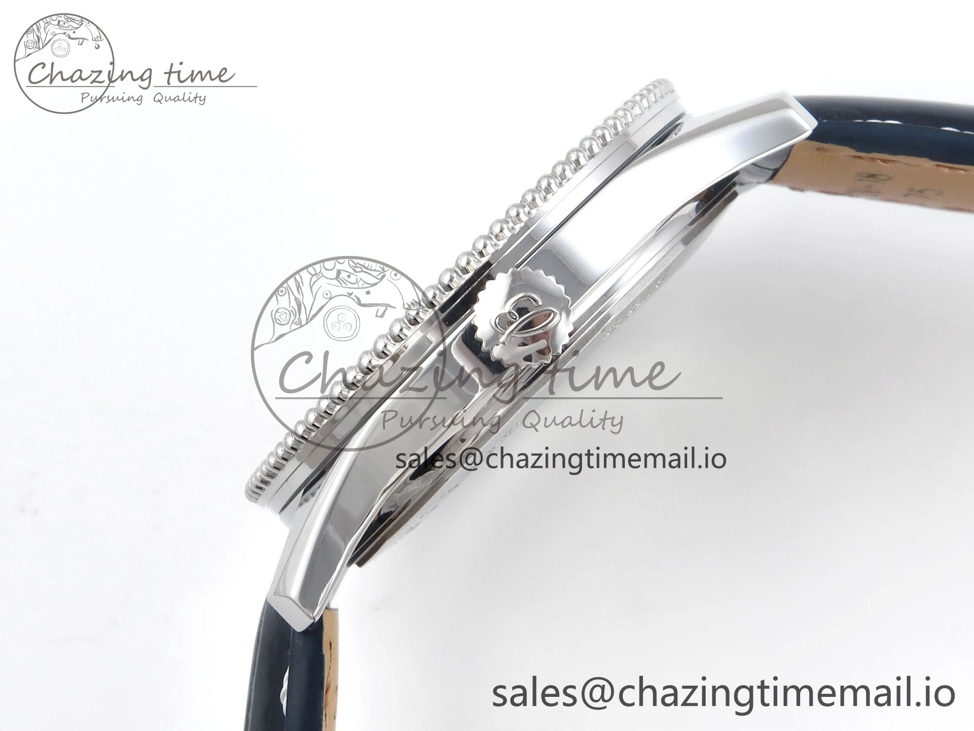 SmoothTexture Navitimer 1 SS 38mm TF 1:1 Best Edition White Bezel Blue Dial on Blue Leather Strap A 5479