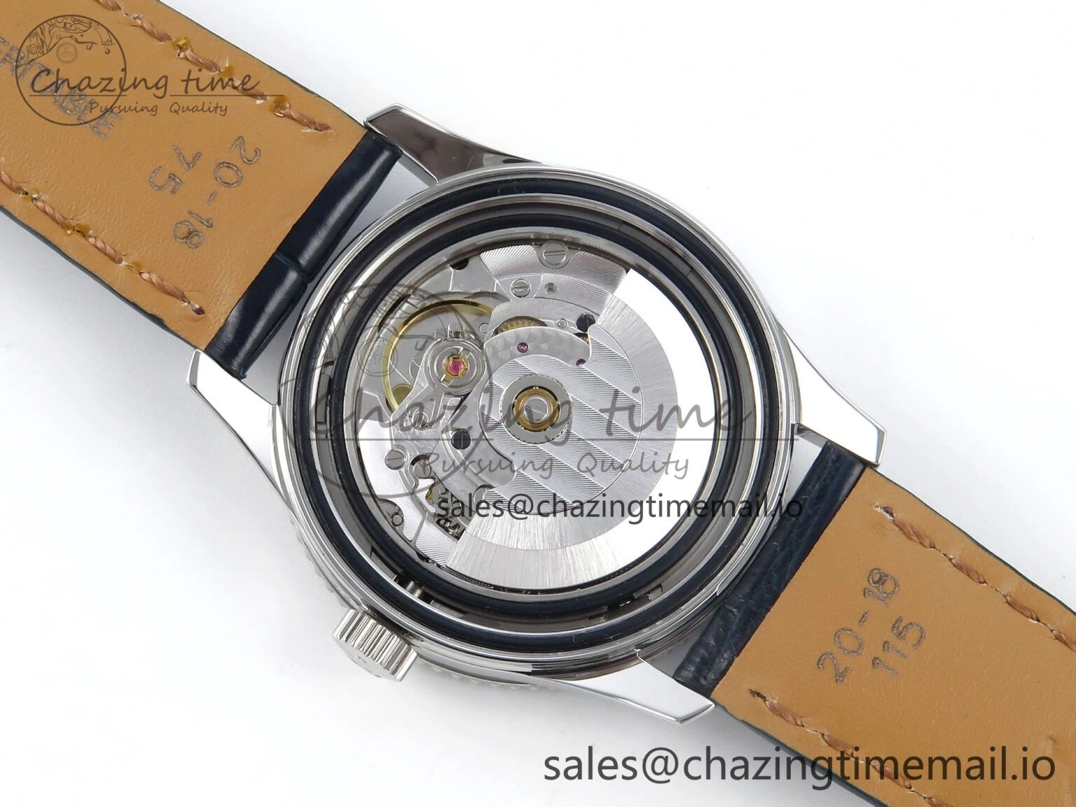 SmoothTexture Navitimer 1 SS 38mm TF 1:1 Best Edition White Bezel Blue Dial on Blue Leather Strap A 5479