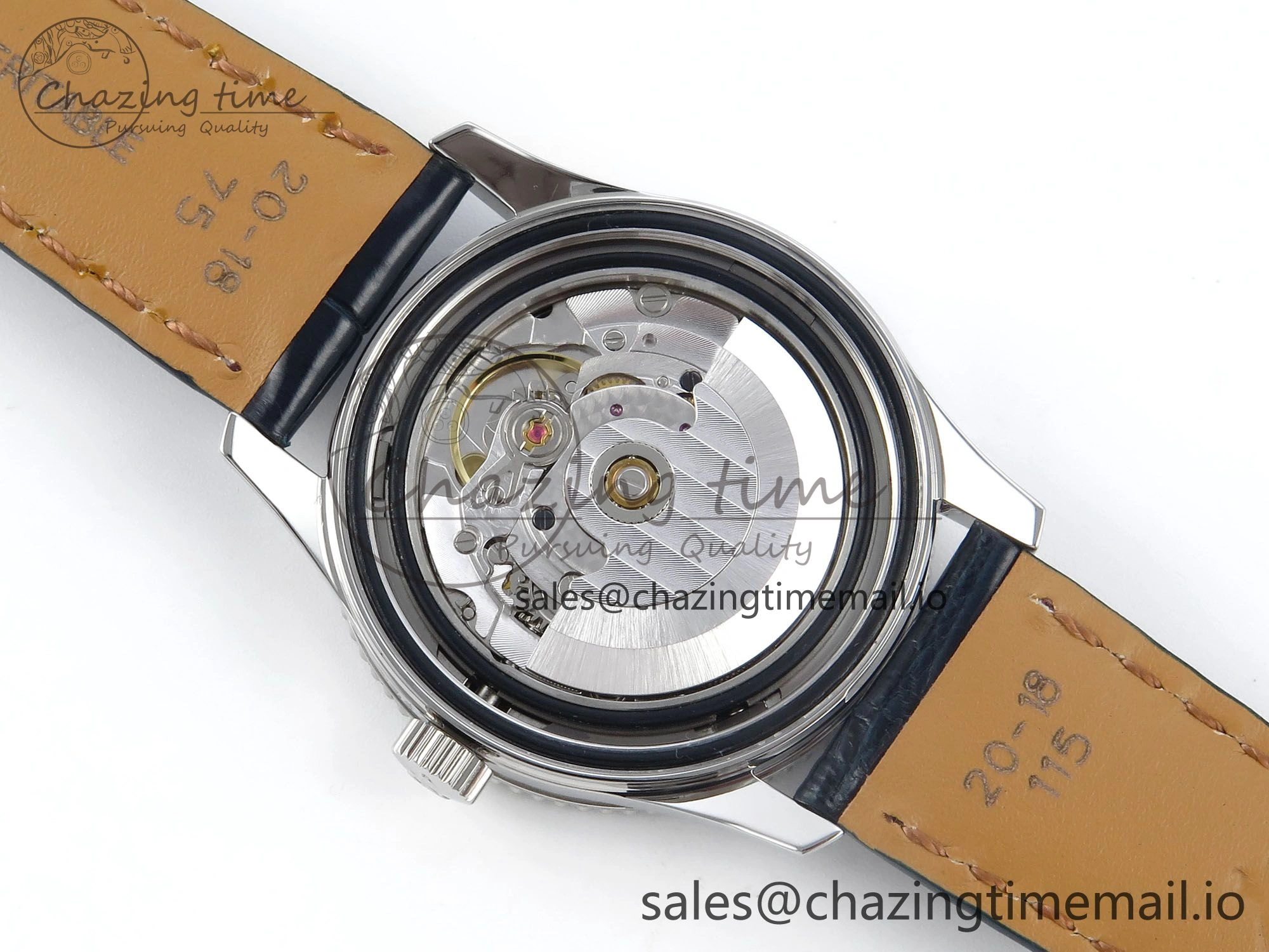 SmoothTexture Navitimer 1 SS 38mm TF 1:1 Best Edition White Bezel Blue Dial on Blue Leather Strap A 5479