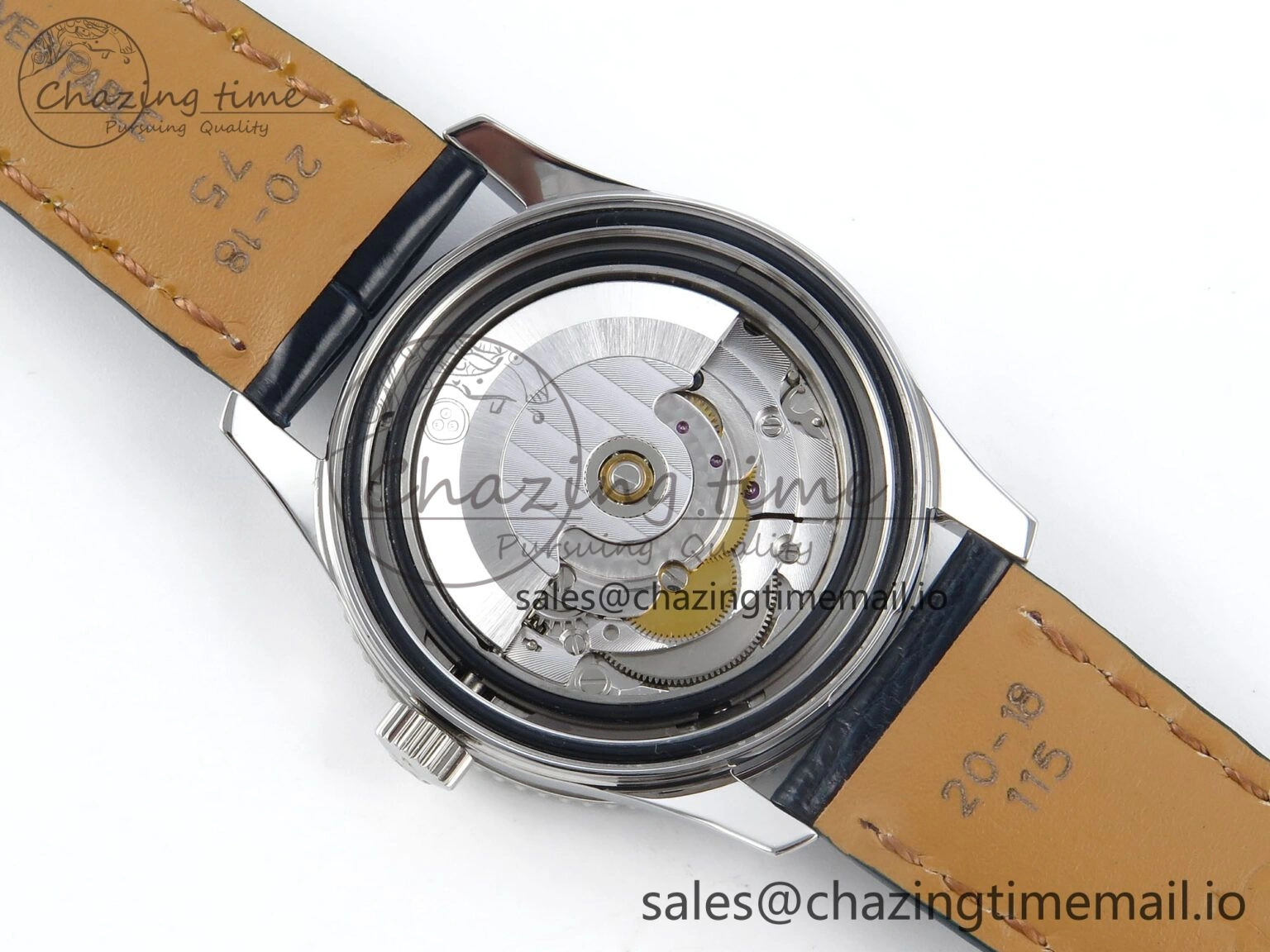 SmoothTexture Navitimer 1 SS 38mm TF 1:1 Best Edition White Bezel Blue Dial on Blue Leather Strap A 5479