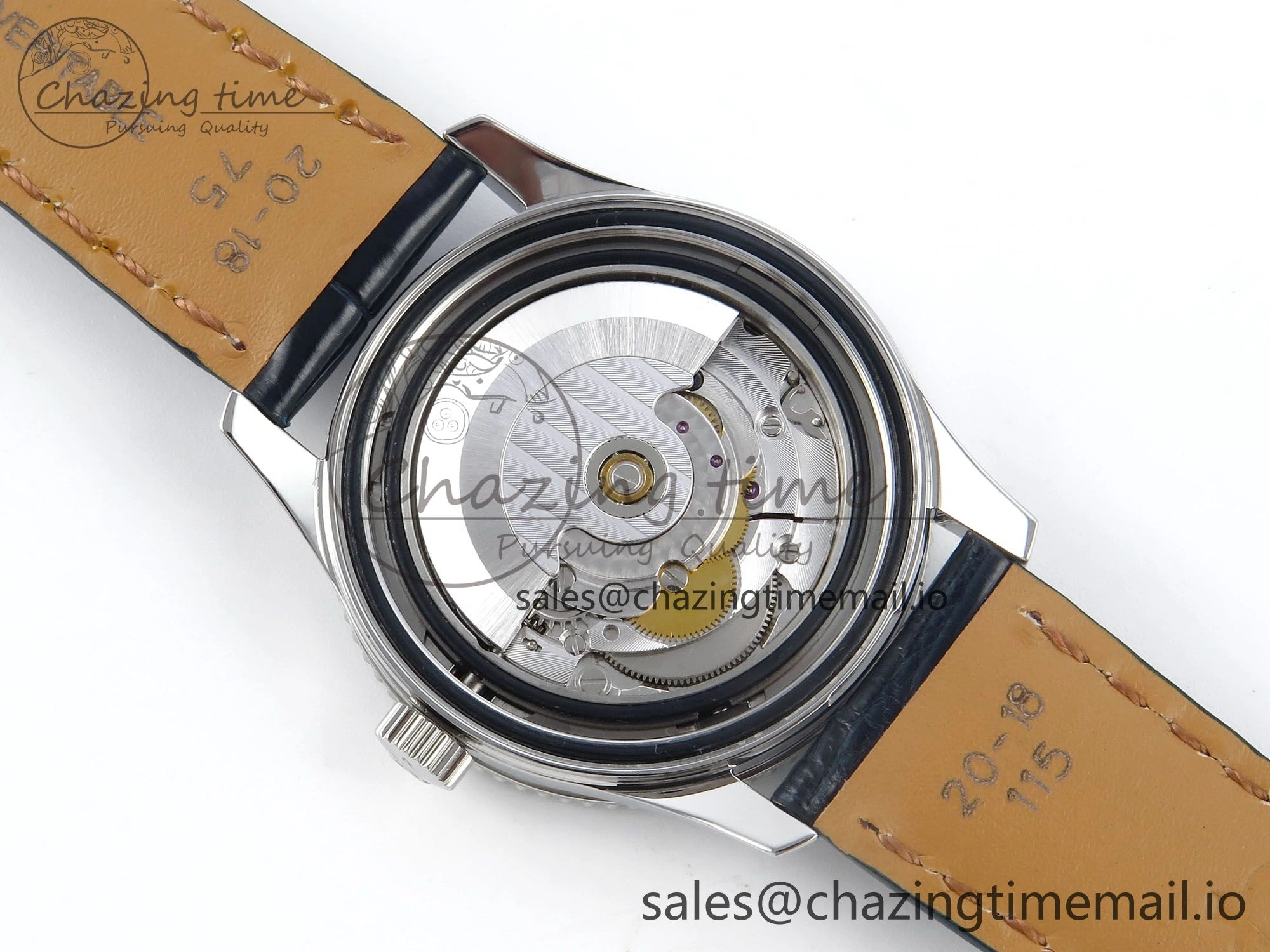 SmoothTexture Navitimer 1 SS 38mm TF 1:1 Best Edition White Bezel Blue Dial on Blue Leather Strap A 5479