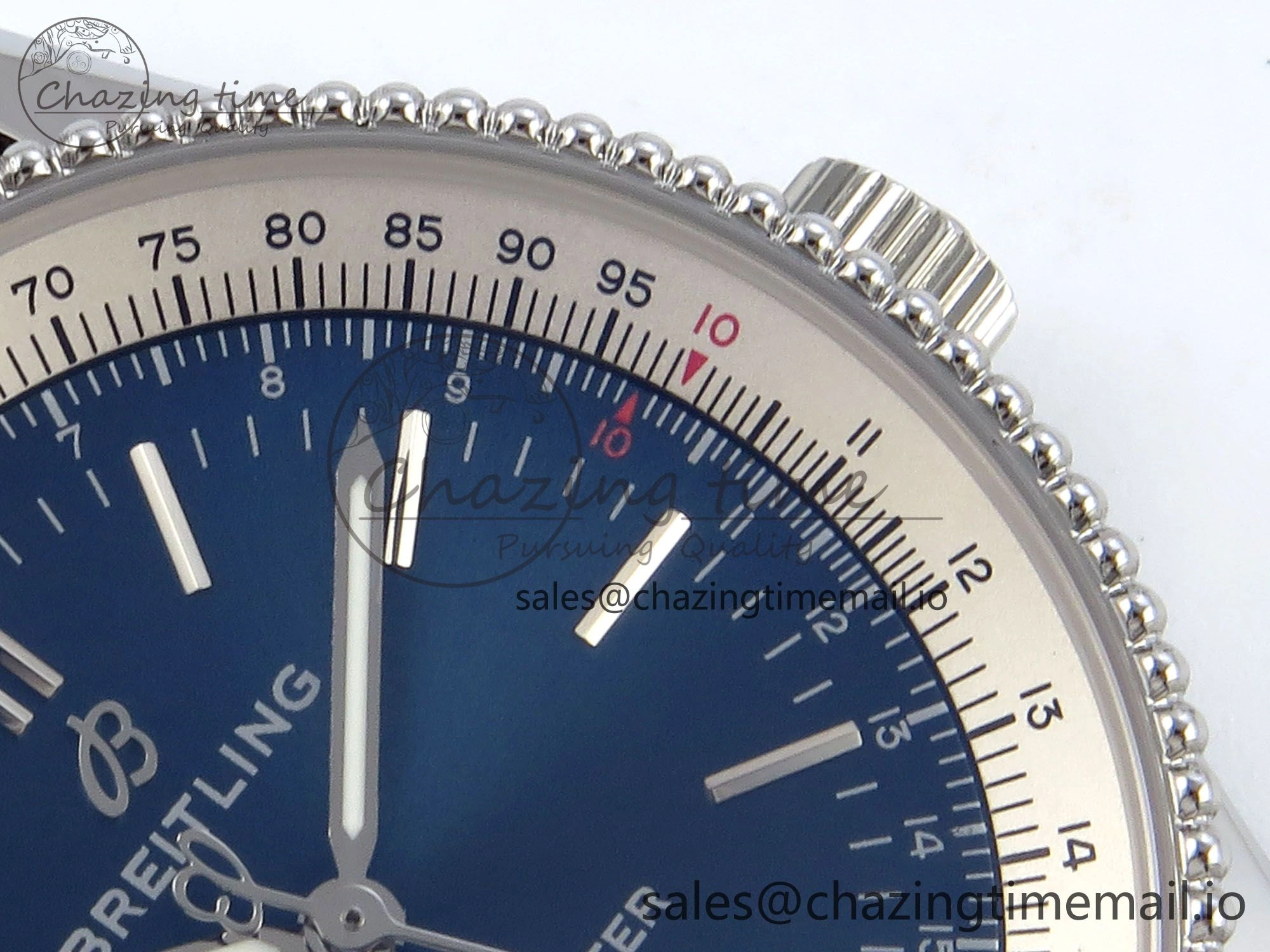 Packable Navitimer 1 SS 38mm TF 1:1 Best Edition White Bezel Blue Dial on Brown Leather Strap A 5477