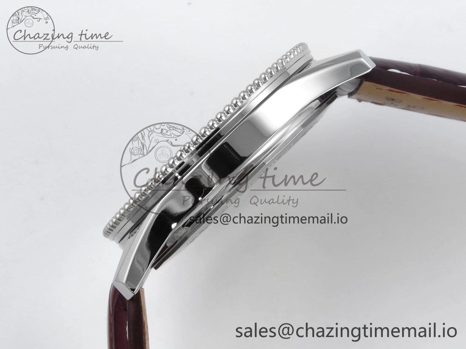 Packable Navitimer 1 SS 38mm TF 1:1 Best Edition White Bezel Blue Dial on Brown Leather Strap A 5477