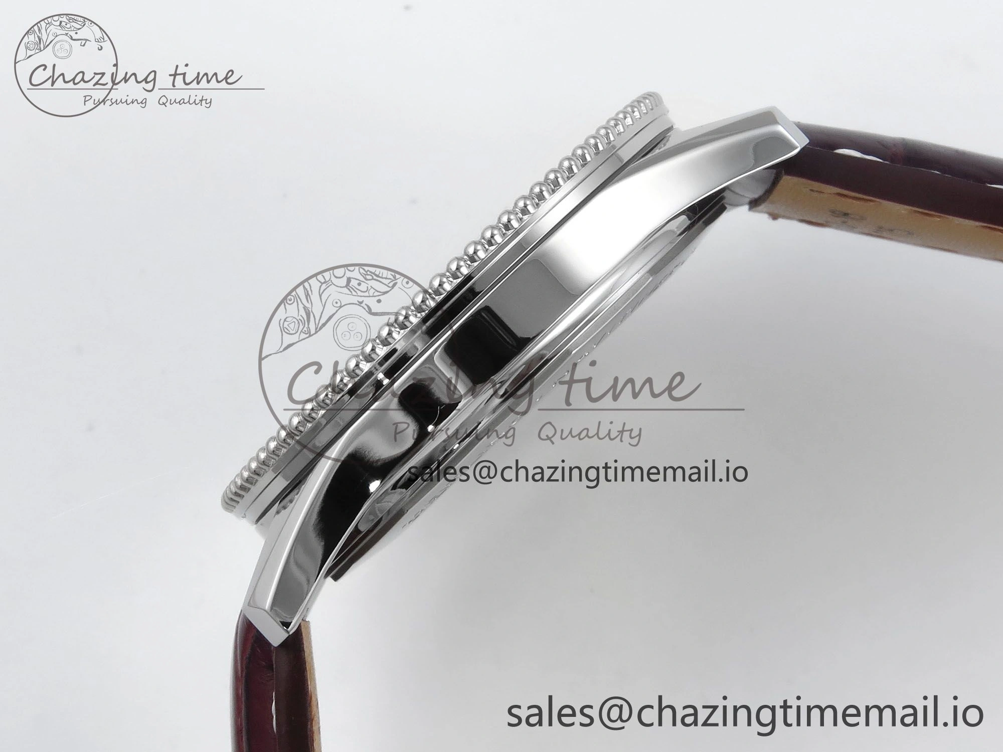 Packable Navitimer 1 SS 38mm TF 1:1 Best Edition White Bezel Blue Dial on Brown Leather Strap A 5477