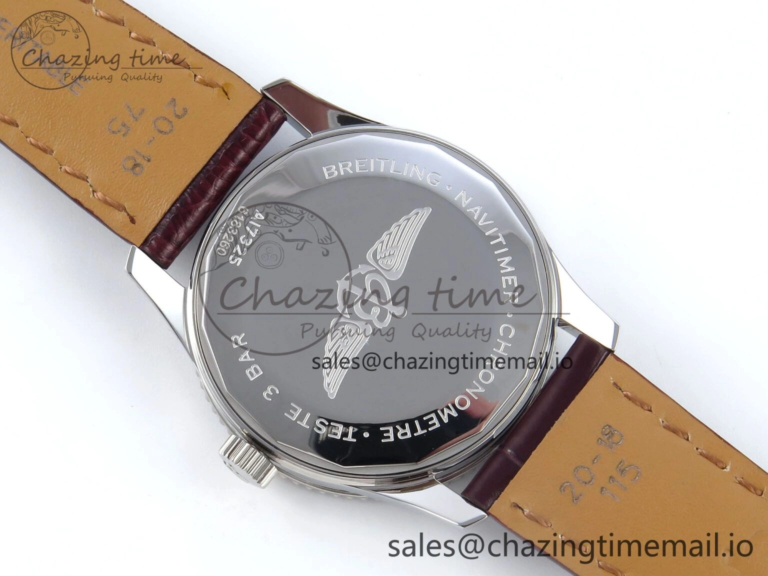 Packable Navitimer 1 SS 38mm TF 1:1 Best Edition White Bezel Blue Dial on Brown Leather Strap A 5477