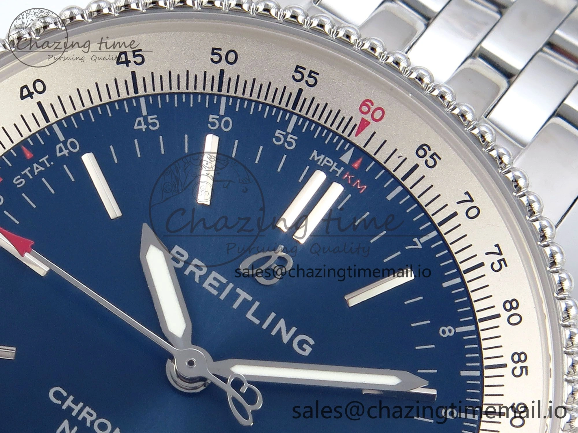 Navitimer 1 SS 38mm TF 1:1 Best Edition White Bezel Blue Dial on SS Bracelet A Affordable 5495