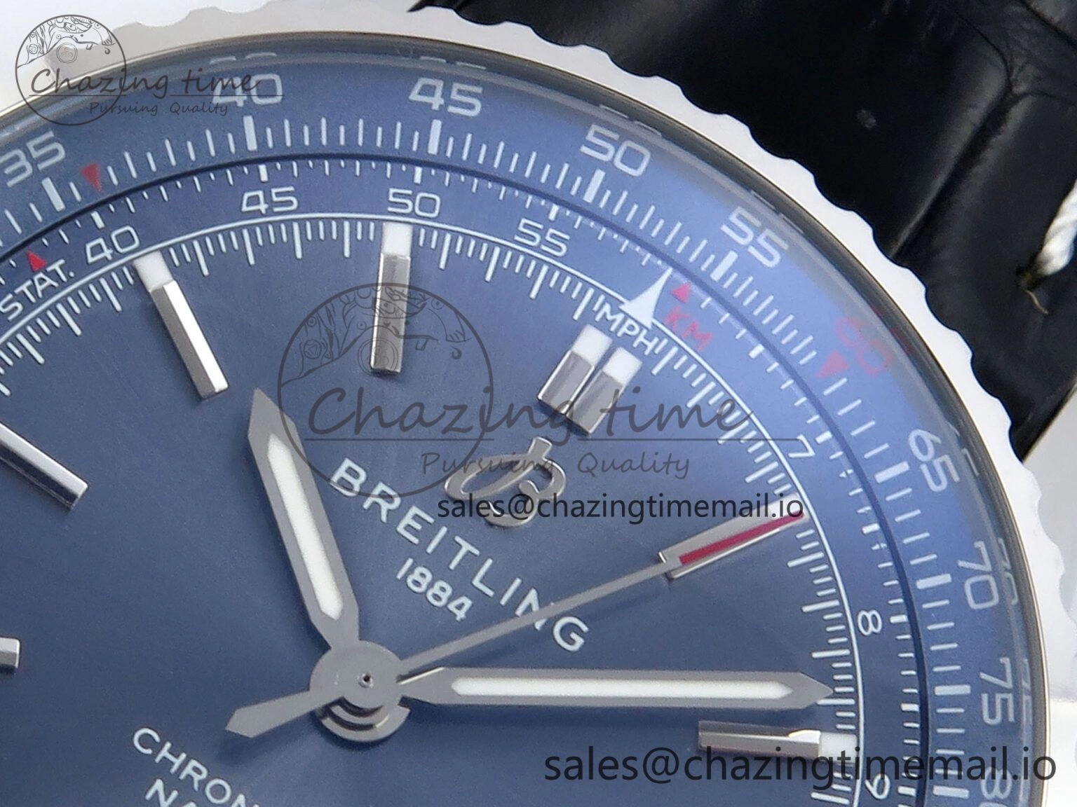 Navitimer 1 SS 41mm TF 1:1 Best Edition Blue Bezel Blue Dial on Black Leather Strap A Efficient 5475