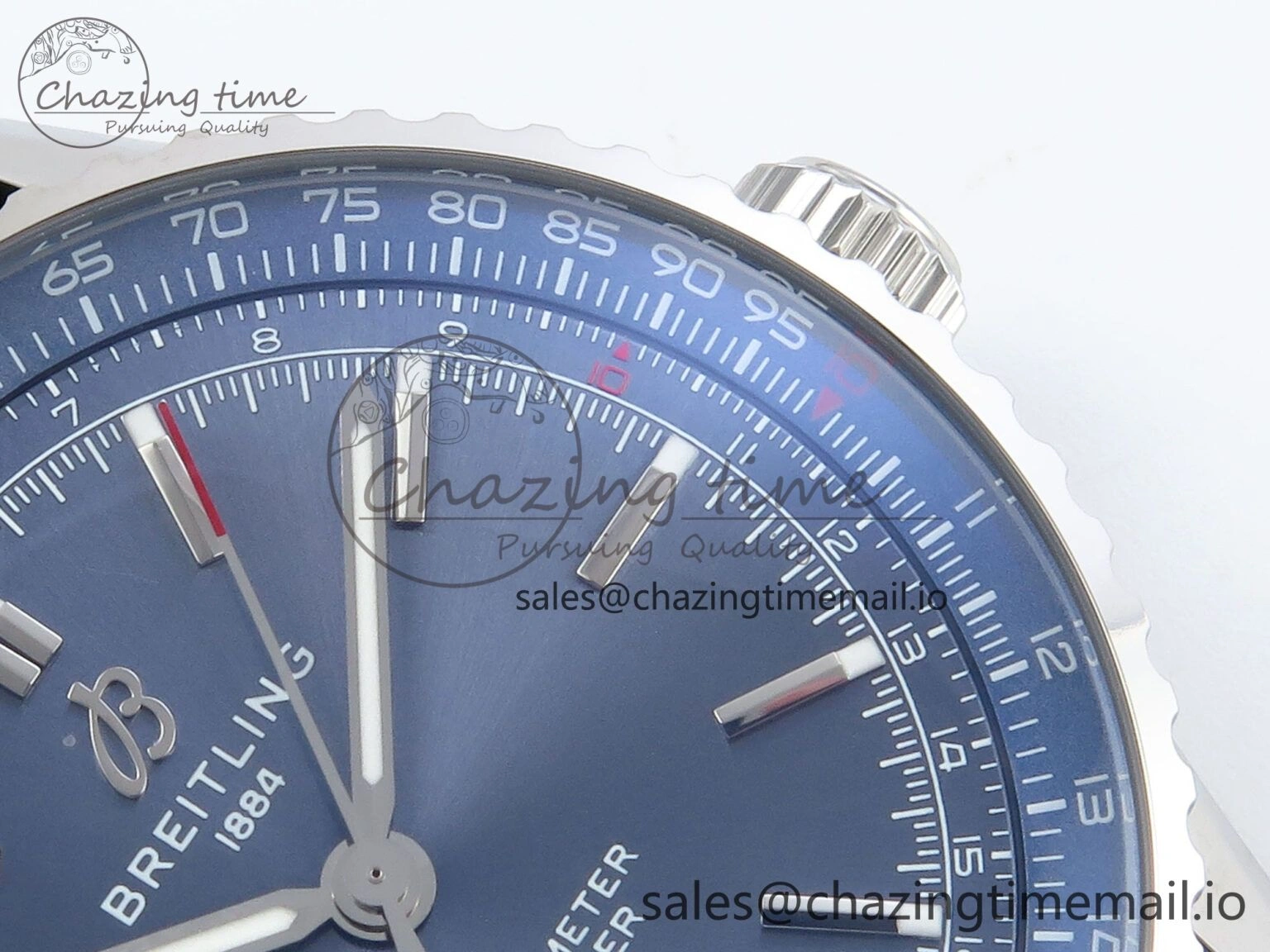Navitimer 1 SS 41mm TF 1:1 Best Edition Blue Bezel Blue Dial on Black Leather Strap A Efficient 5475