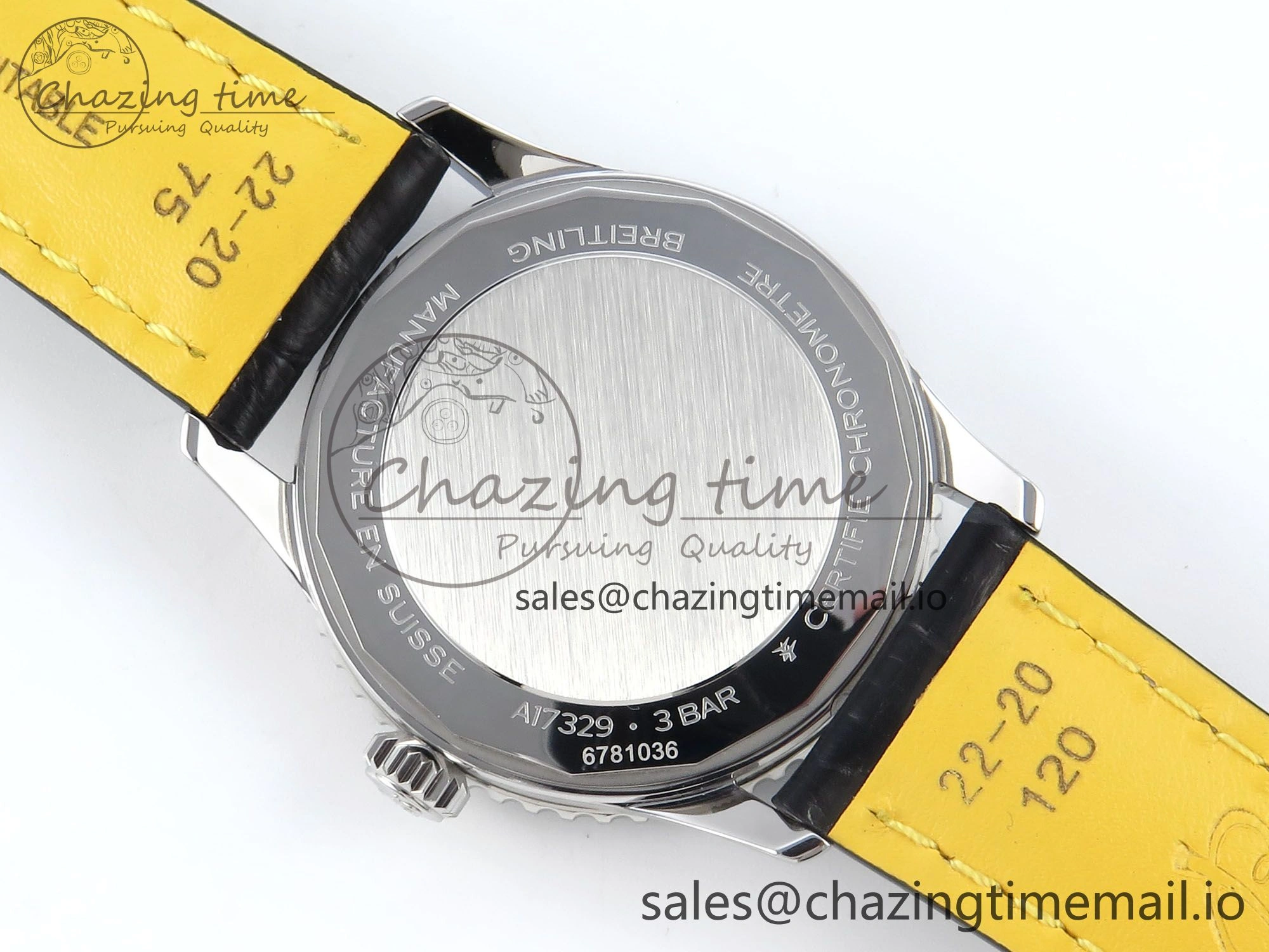 Navitimer 1 SS 41mm TF 1:1 Best Edition Green Bezel Green Dial on Black Leather Strap A FashionForward 5476