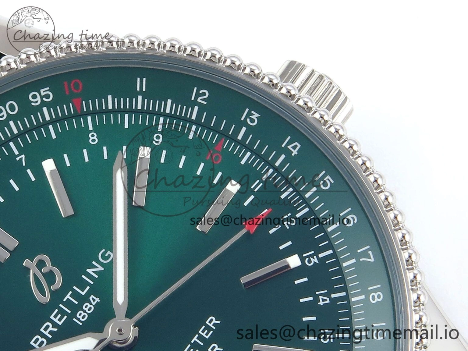 Navitimer 1 SS 41mm TF 1:1 Best Edition Green Bezel Green Dial on Green Leather Strap A Upgraded 5482
