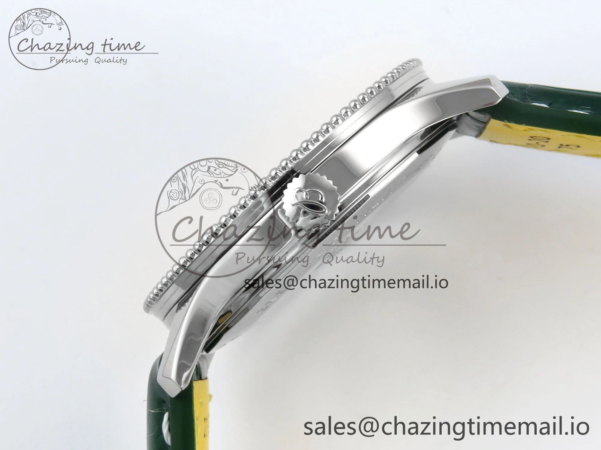 Navitimer 1 SS 41mm TF 1:1 Best Edition Green Bezel Green Dial on Green Leather Strap A Upgraded 5482