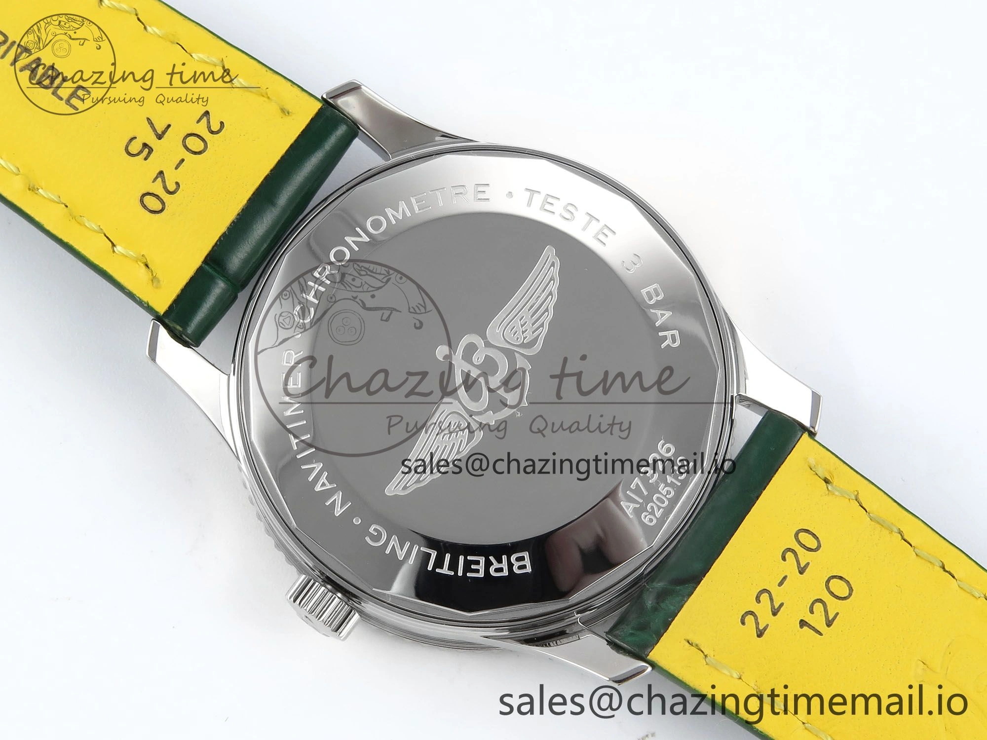 Navitimer 1 SS 41mm TF 1:1 Best Edition Green Bezel Green Dial on Green Leather Strap A Upgraded 5482