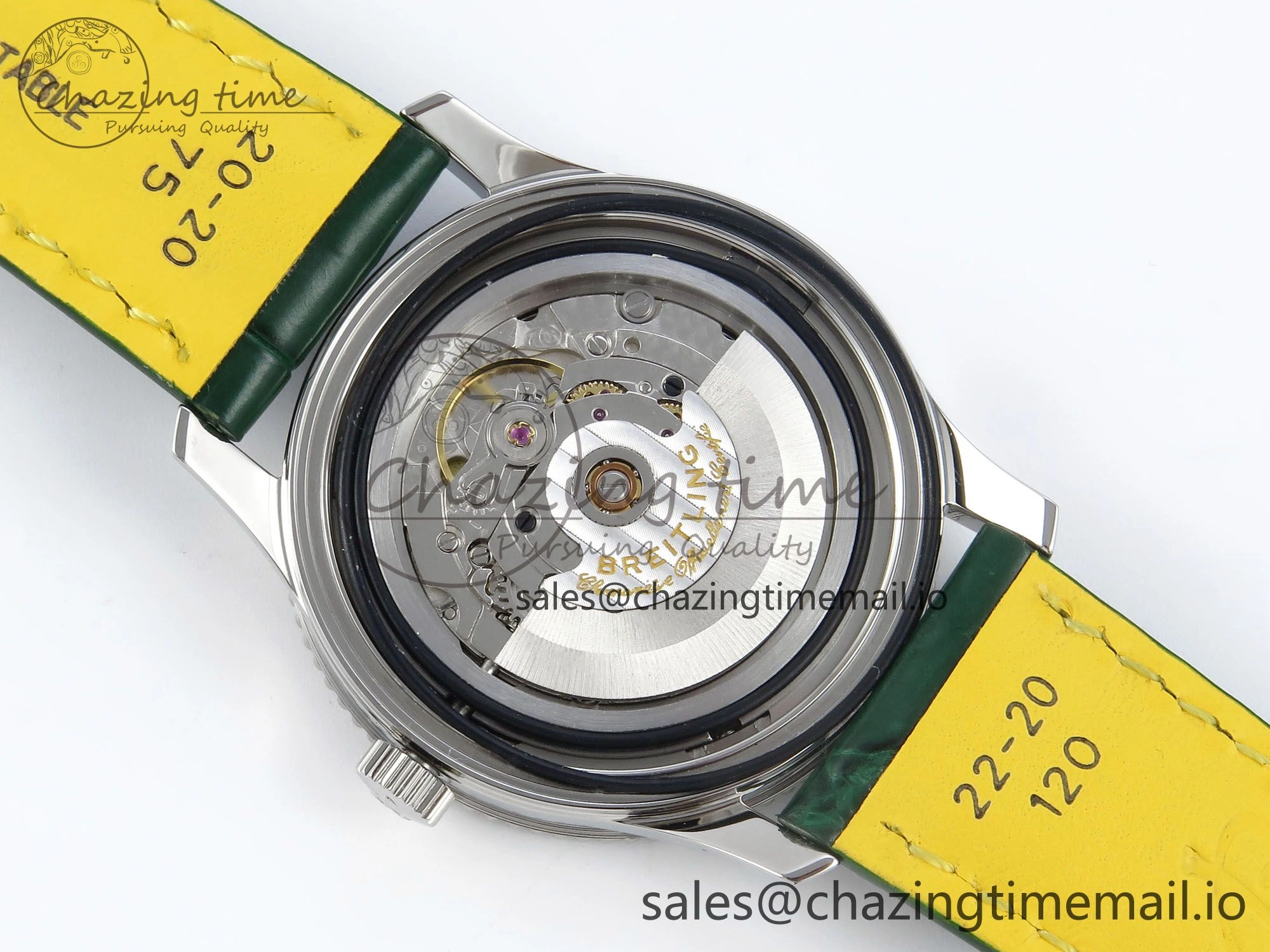 Navitimer 1 SS 41mm TF 1:1 Best Edition Green Bezel Green Dial on Green Leather Strap A Upgraded 5482