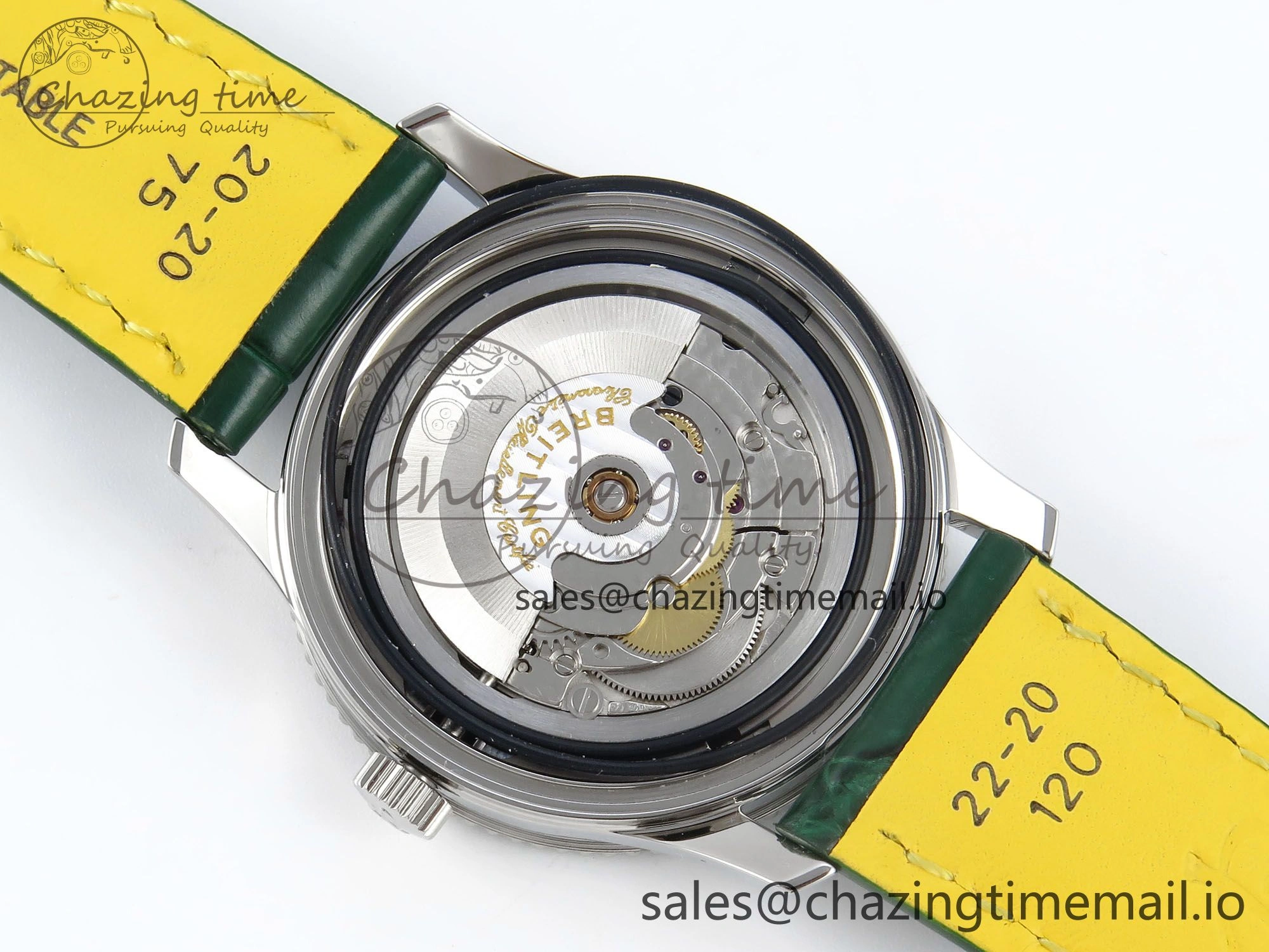 Navitimer 1 SS 41mm TF 1:1 Best Edition Green Bezel Green Dial on Green Leather Strap A Upgraded 5482