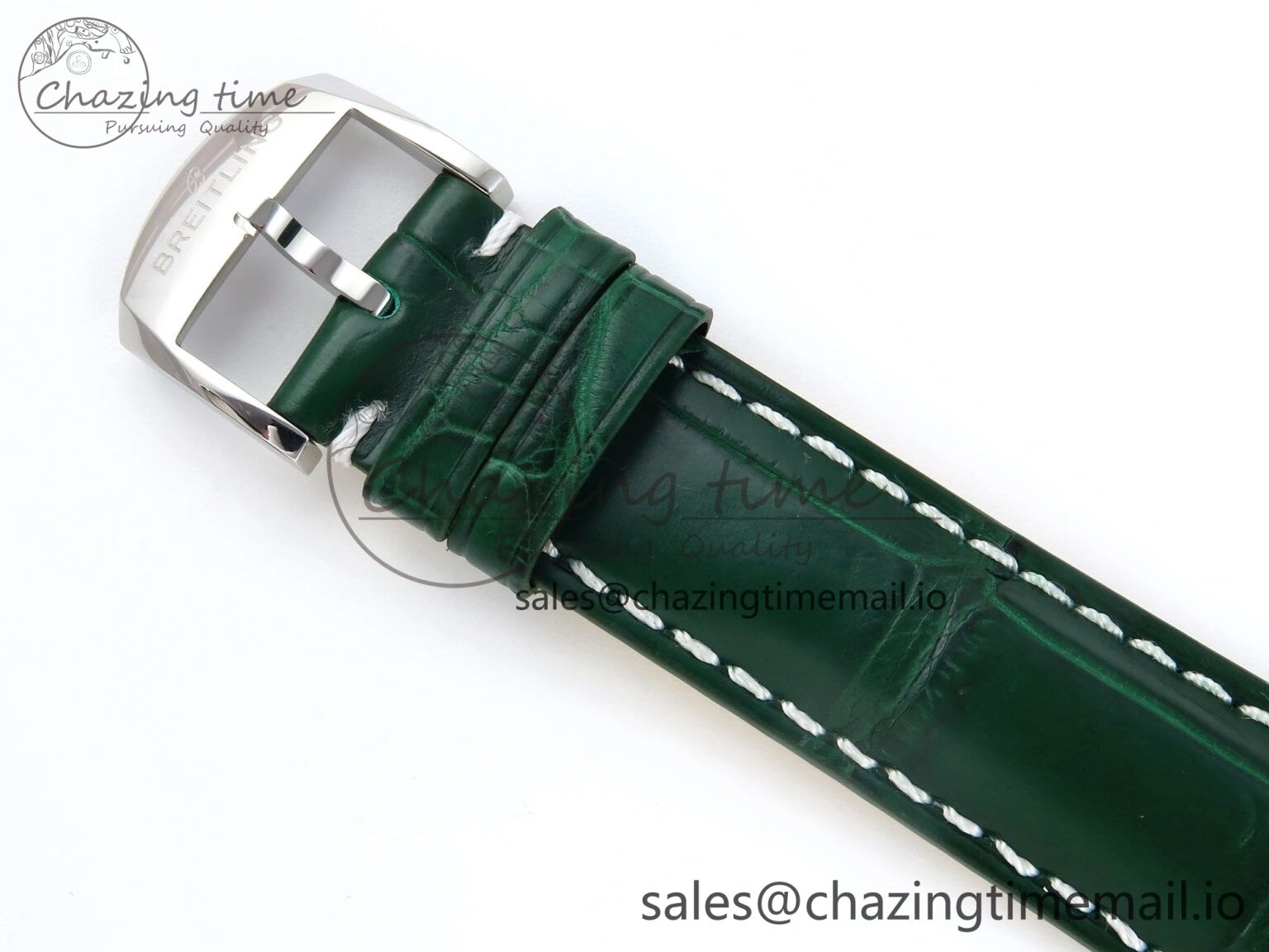 Navitimer 1 SS 41mm TF 1:1 Best Edition Green Bezel Green Dial on Green Leather Strap A Upgraded 5482