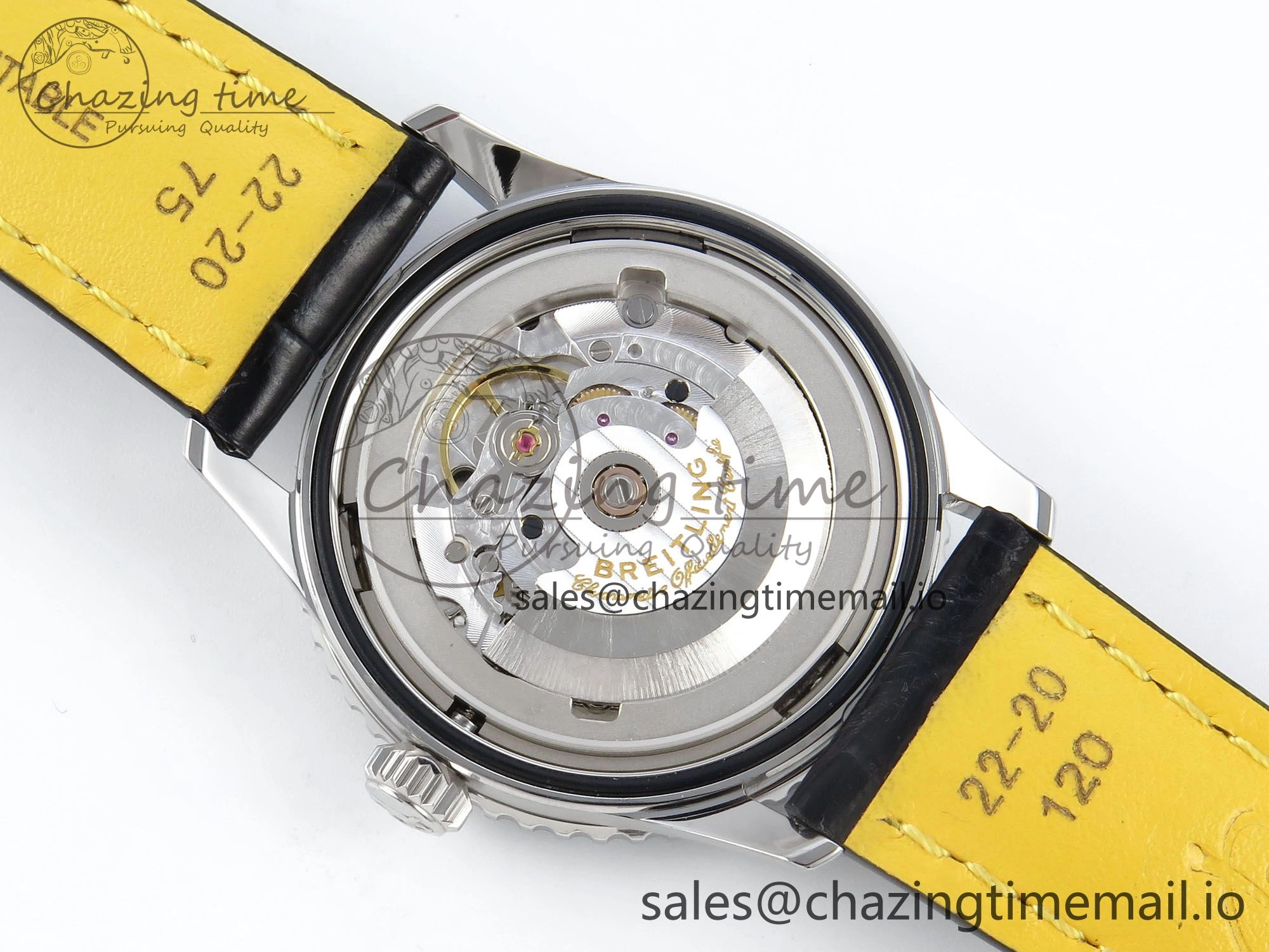 Bright Navitimer 1 SS 41mm TF 1:1 Best Edition Ice Blue Bezel Ice Blue Dial on Black Leather Strap A 5474