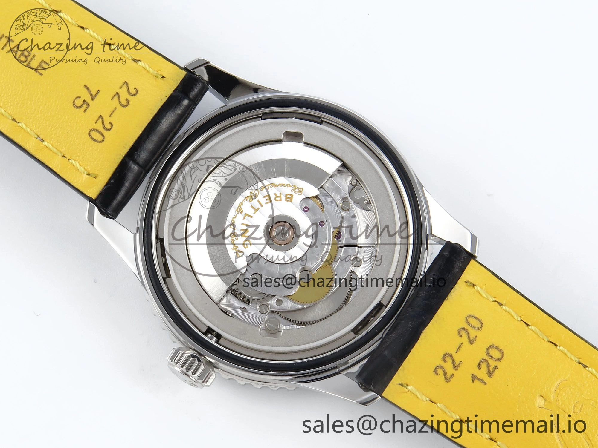 Bright Navitimer 1 SS 41mm TF 1:1 Best Edition Ice Blue Bezel Ice Blue Dial on Black Leather Strap A 5474