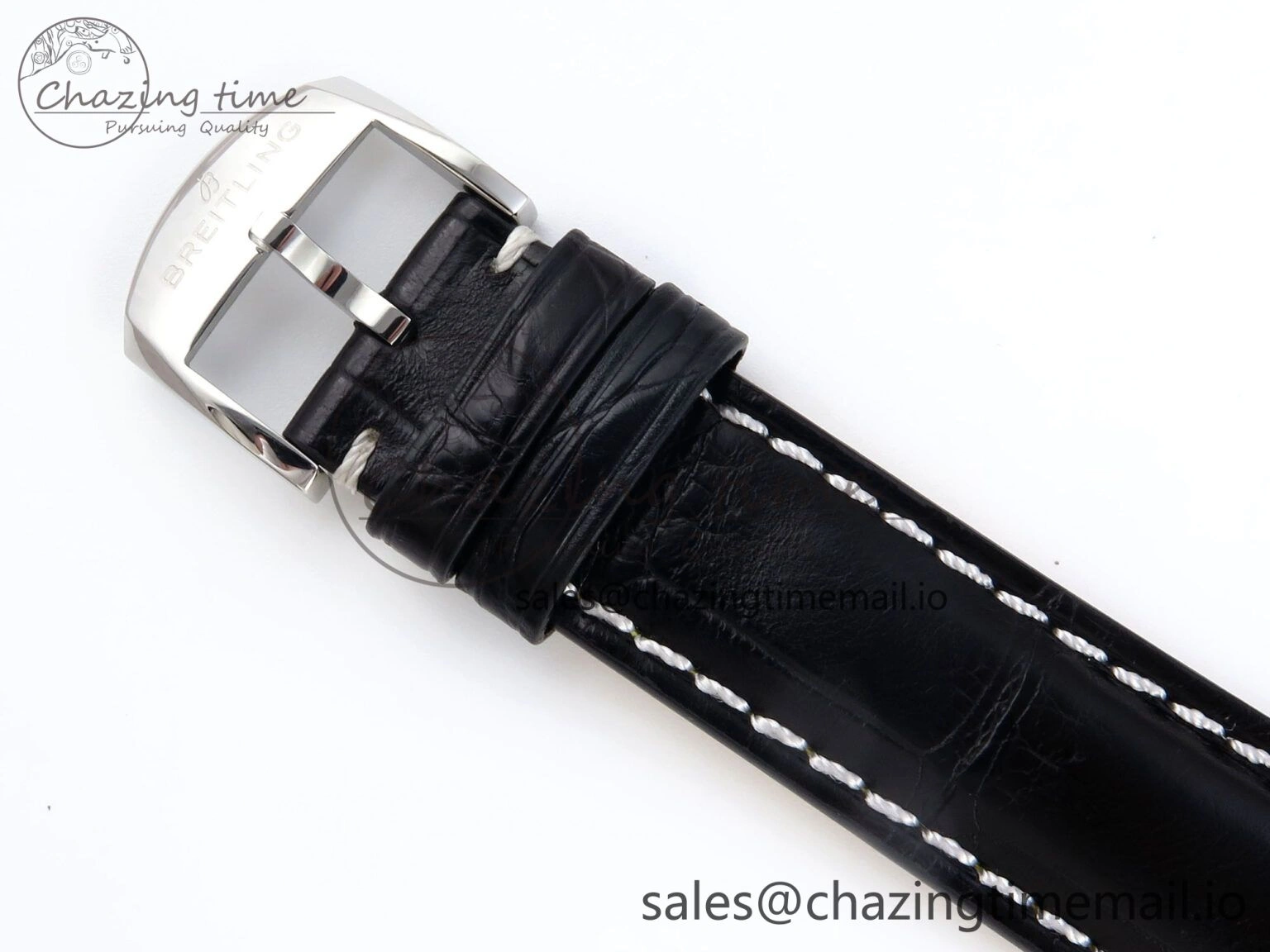 Bright Navitimer 1 SS 41mm TF 1:1 Best Edition Ice Blue Bezel Ice Blue Dial on Black Leather Strap A 5474