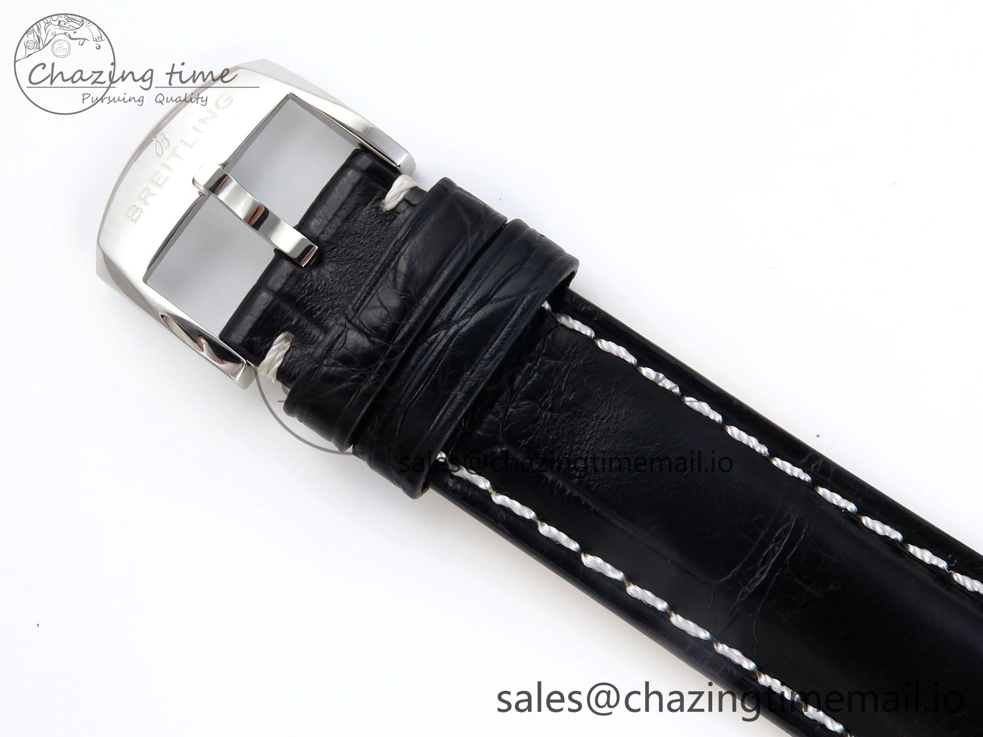 Bright Navitimer 1 SS 41mm TF 1:1 Best Edition Ice Blue Bezel Ice Blue Dial on Black Leather Strap A 5474
