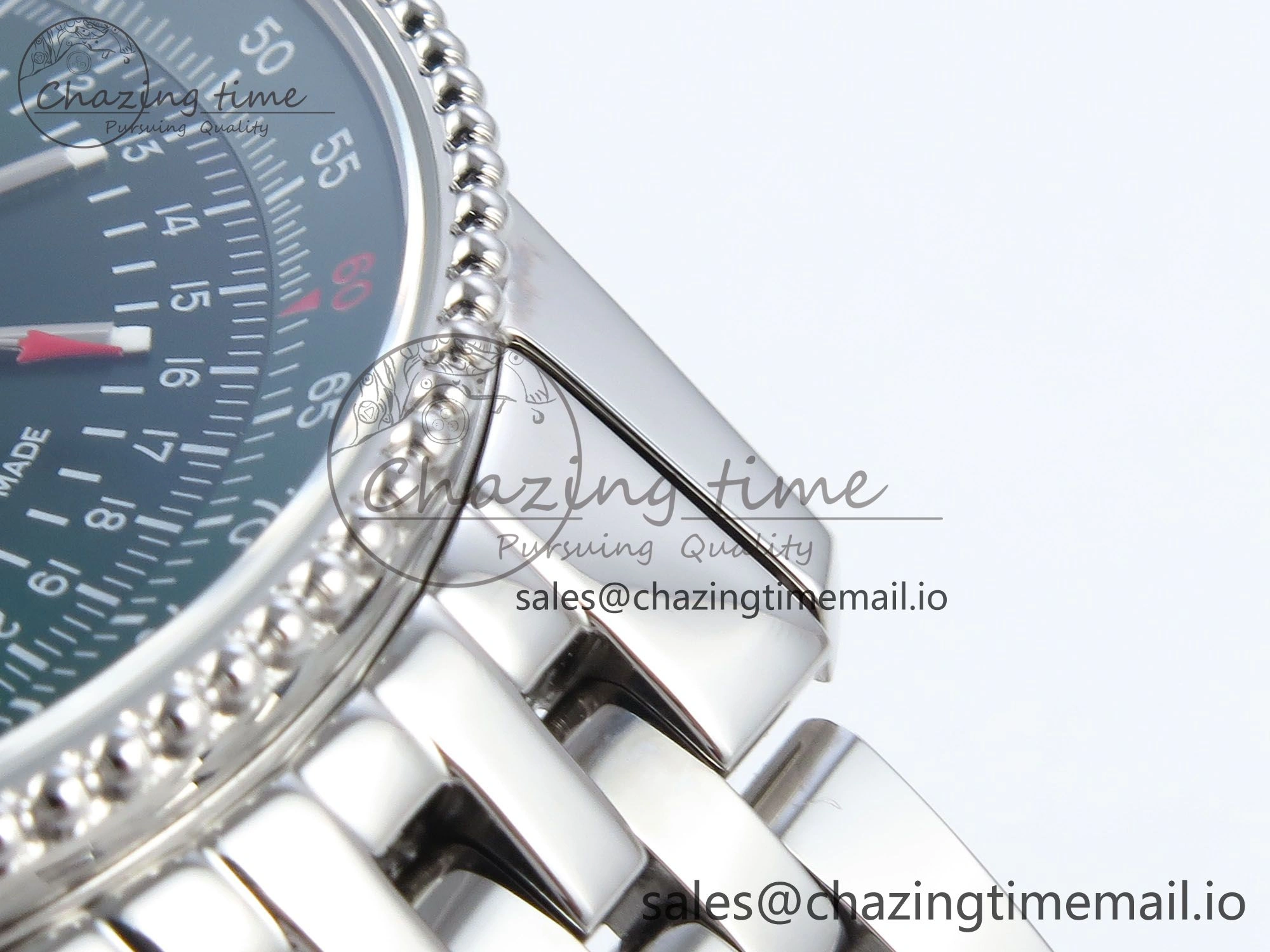 GoAnywhere Navitimer 1 SS 41mm TF 1:1 Best Edition SS Bezel Green Dial on SS Bracelet A 5489
