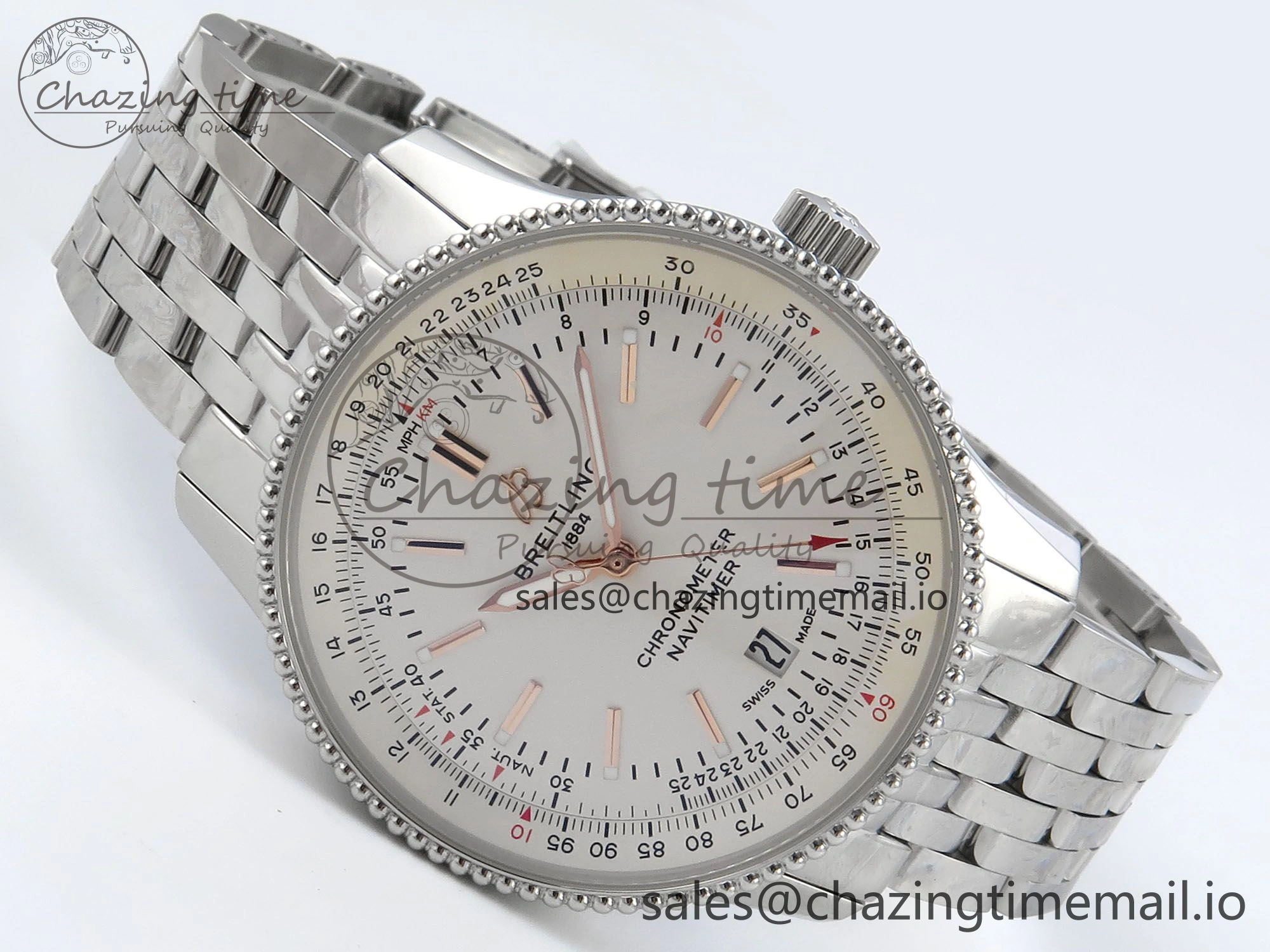 Navitimer 1 SS 41mm TF 1:1 Best Edition SS Bezel White Dial on SS Bracelet A Neat 5491