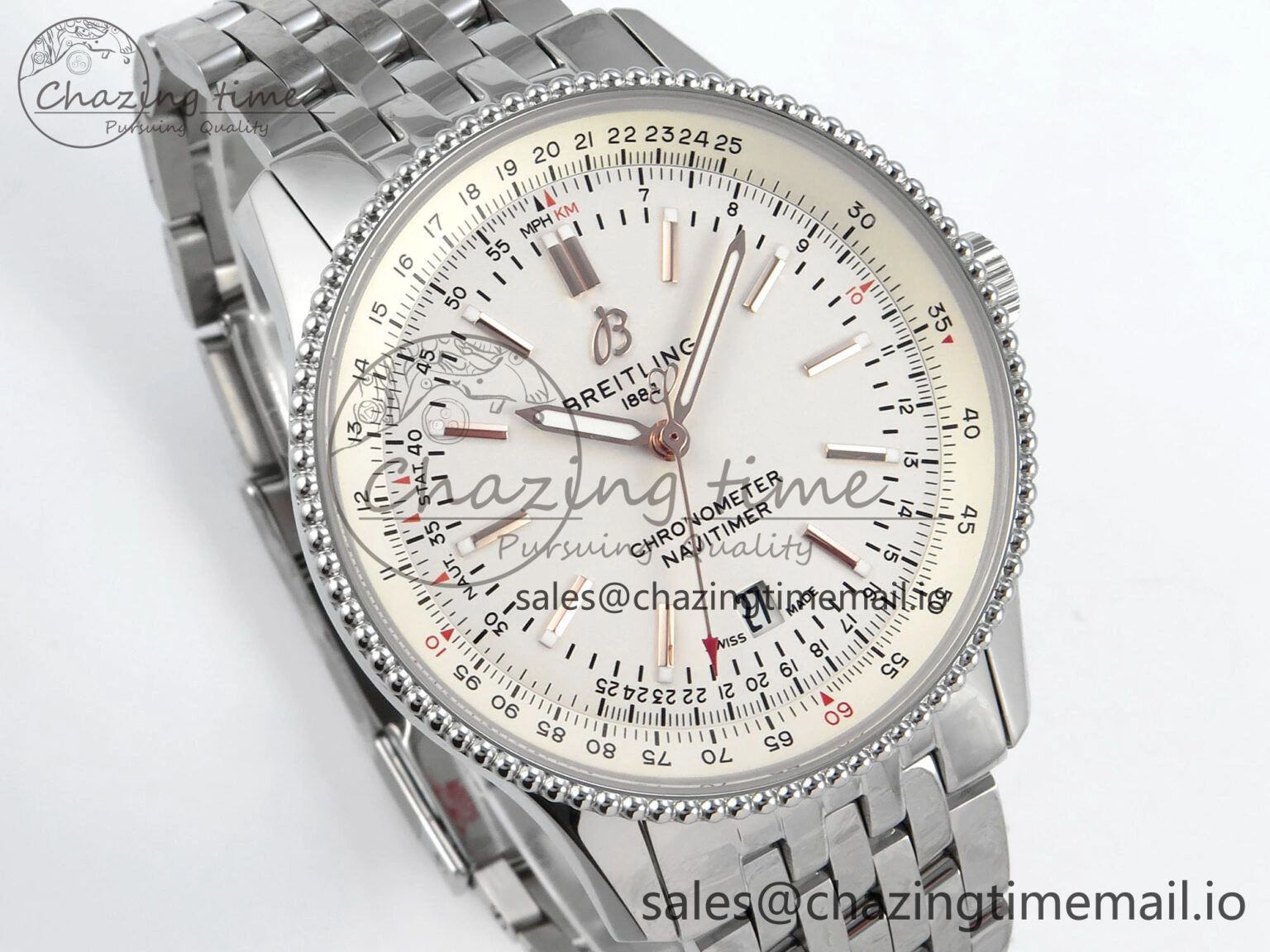 Navitimer 1 SS 41mm TF 1:1 Best Edition SS Bezel White Dial on SS Bracelet A Neat 5491