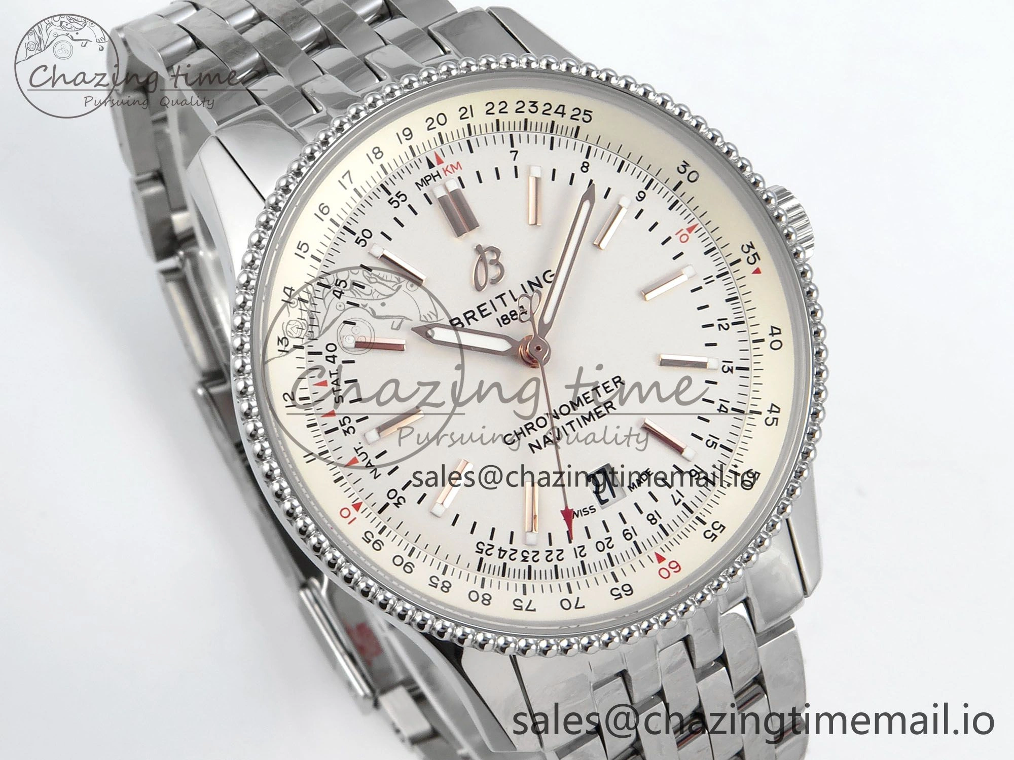 Navitimer 1 SS 41mm TF 1:1 Best Edition SS Bezel White Dial on SS Bracelet A Neat 5491