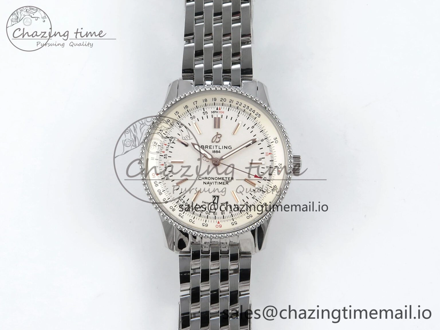 Navitimer 1 SS 41mm TF 1:1 Best Edition SS Bezel White Dial on SS Bracelet A Neat 5491