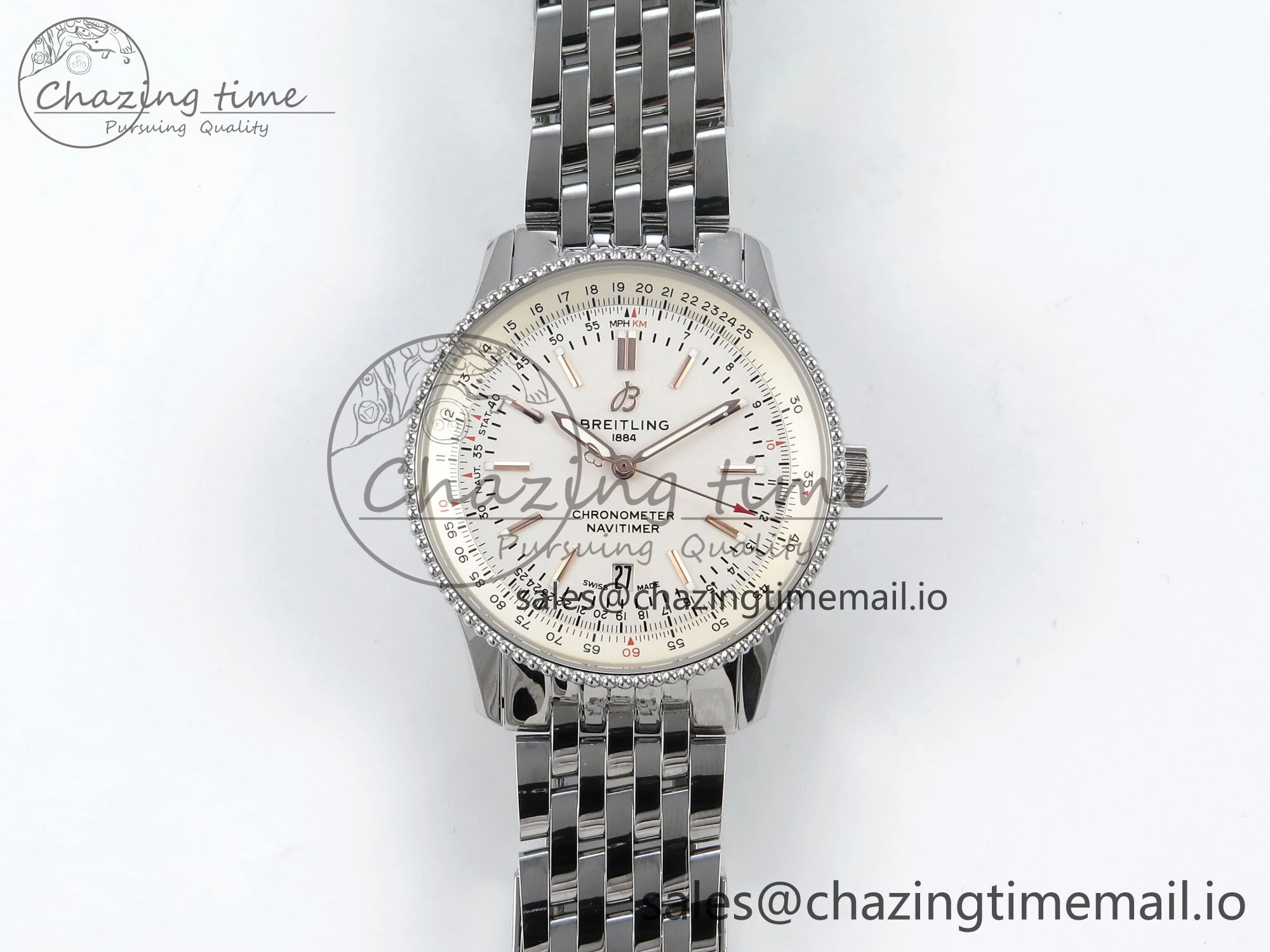 Navitimer 1 SS 41mm TF 1:1 Best Edition SS Bezel White Dial on SS Bracelet A Neat 5491