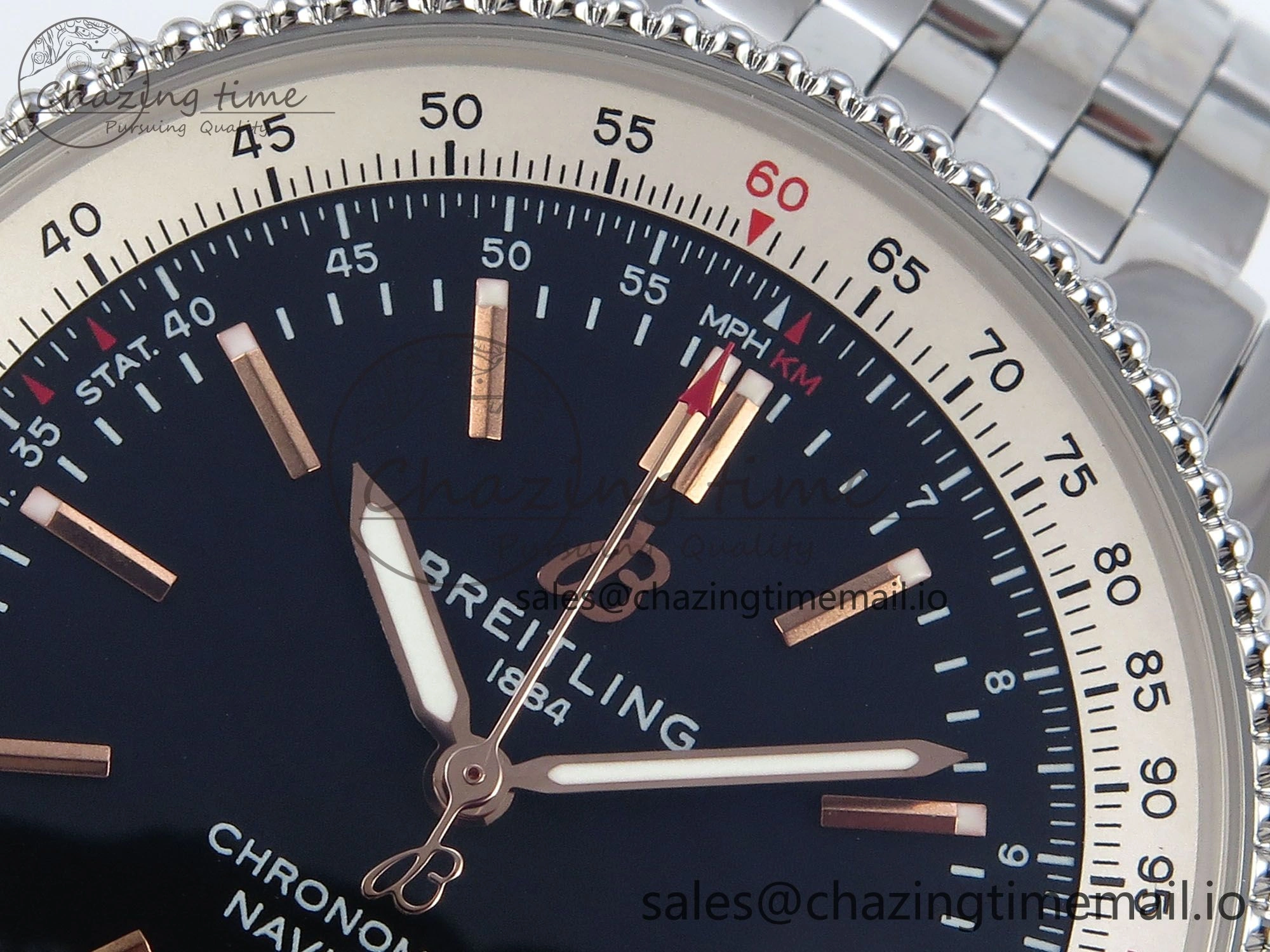 Classic Navitimer 1 SS 41mm TF 1:1 Best Edition White Bezel Black Dial on SS Bracelet A 5494