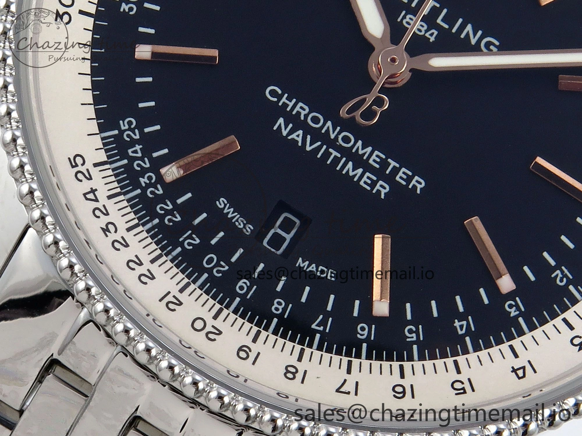 Classic Navitimer 1 SS 41mm TF 1:1 Best Edition White Bezel Black Dial on SS Bracelet A 5494