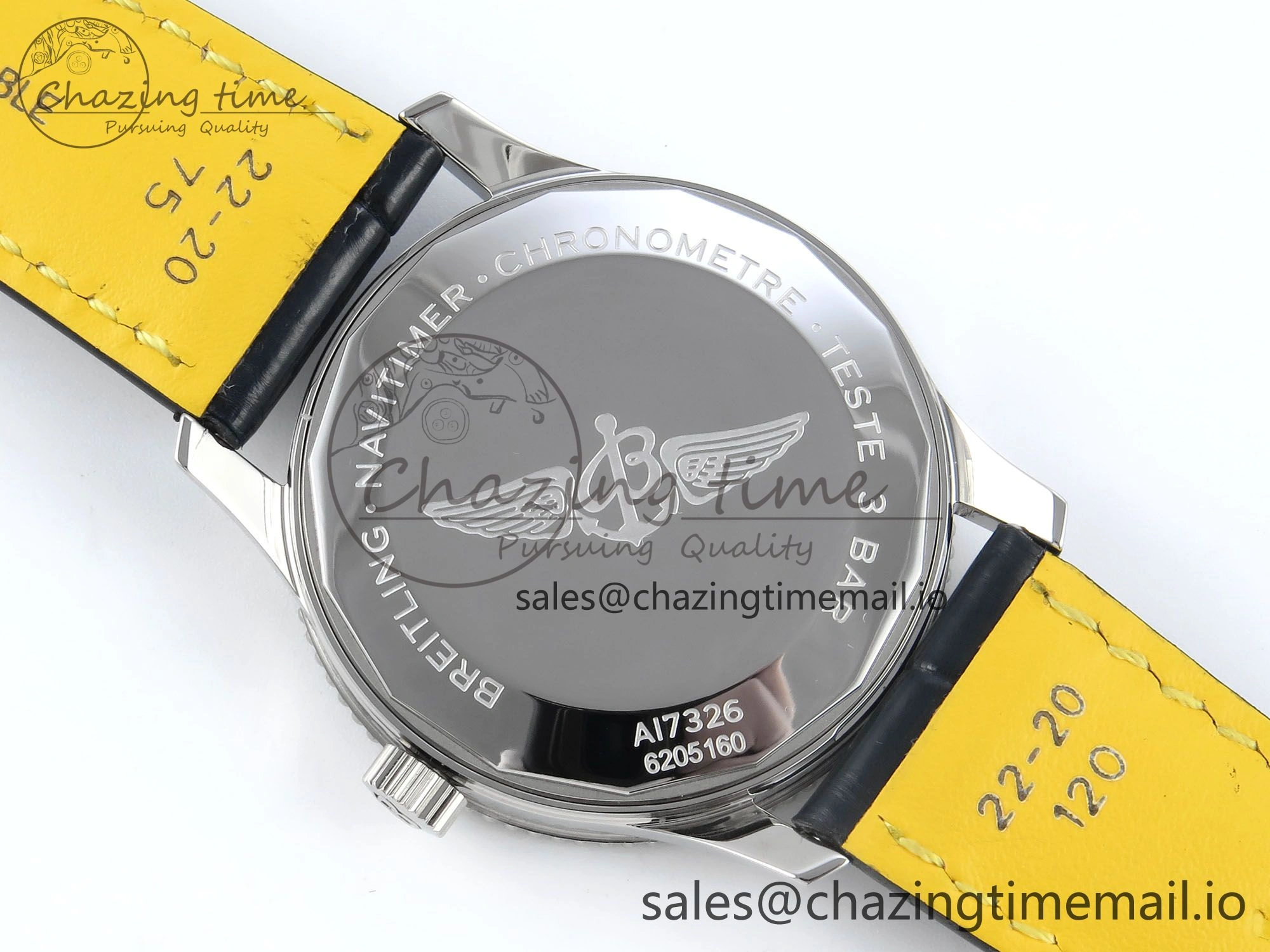 Navitimer 1 SS 41mm TF 1:1 Best Edition White Bezel Blue Dial on Black Leather Strap A GoAnywhere 5481