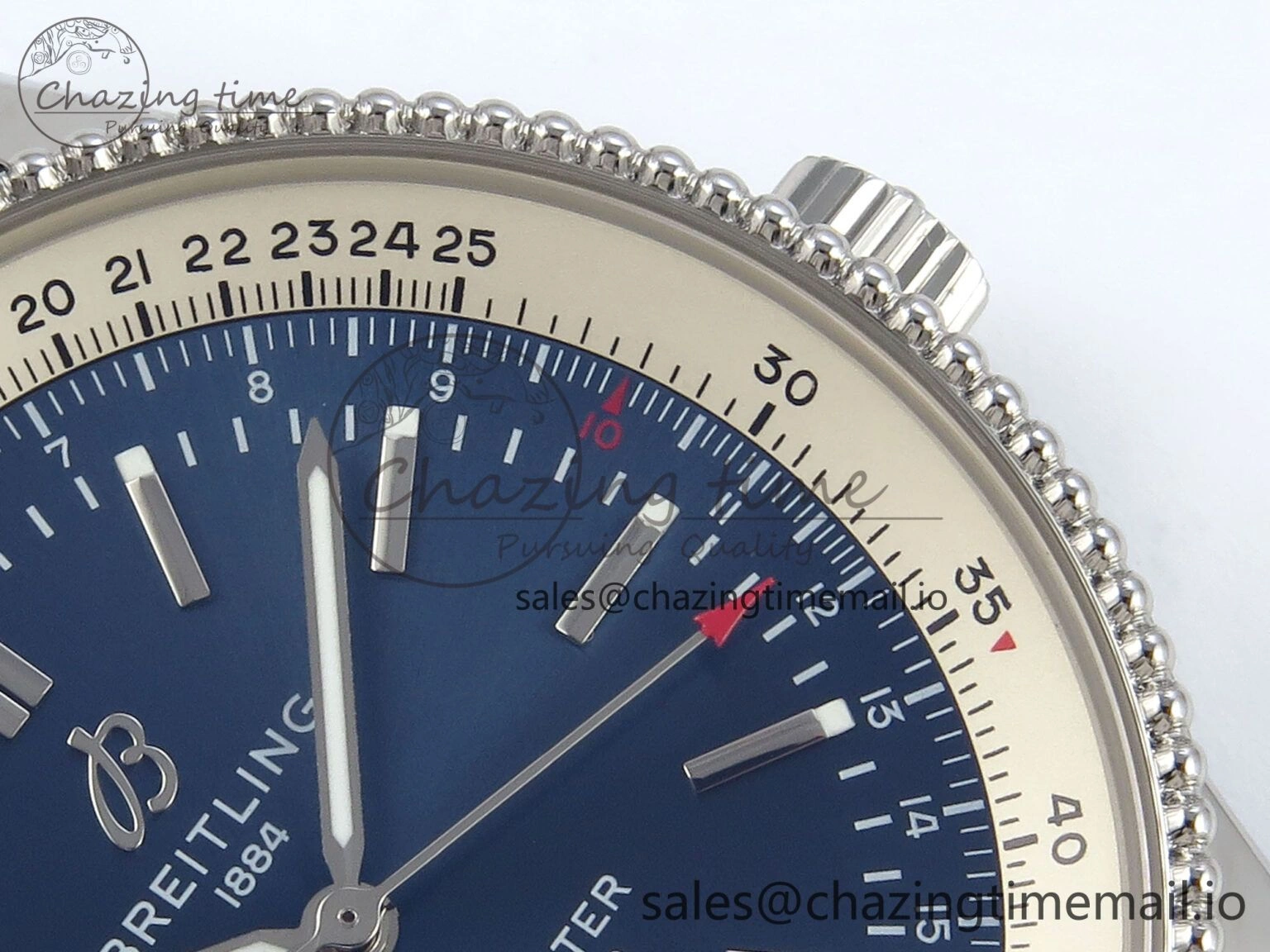 Navitimer 1 SS 41mm TF 1:1 Best Edition White Bezel Blue Dial on Blue Leather Strap A DailyWear 5487
