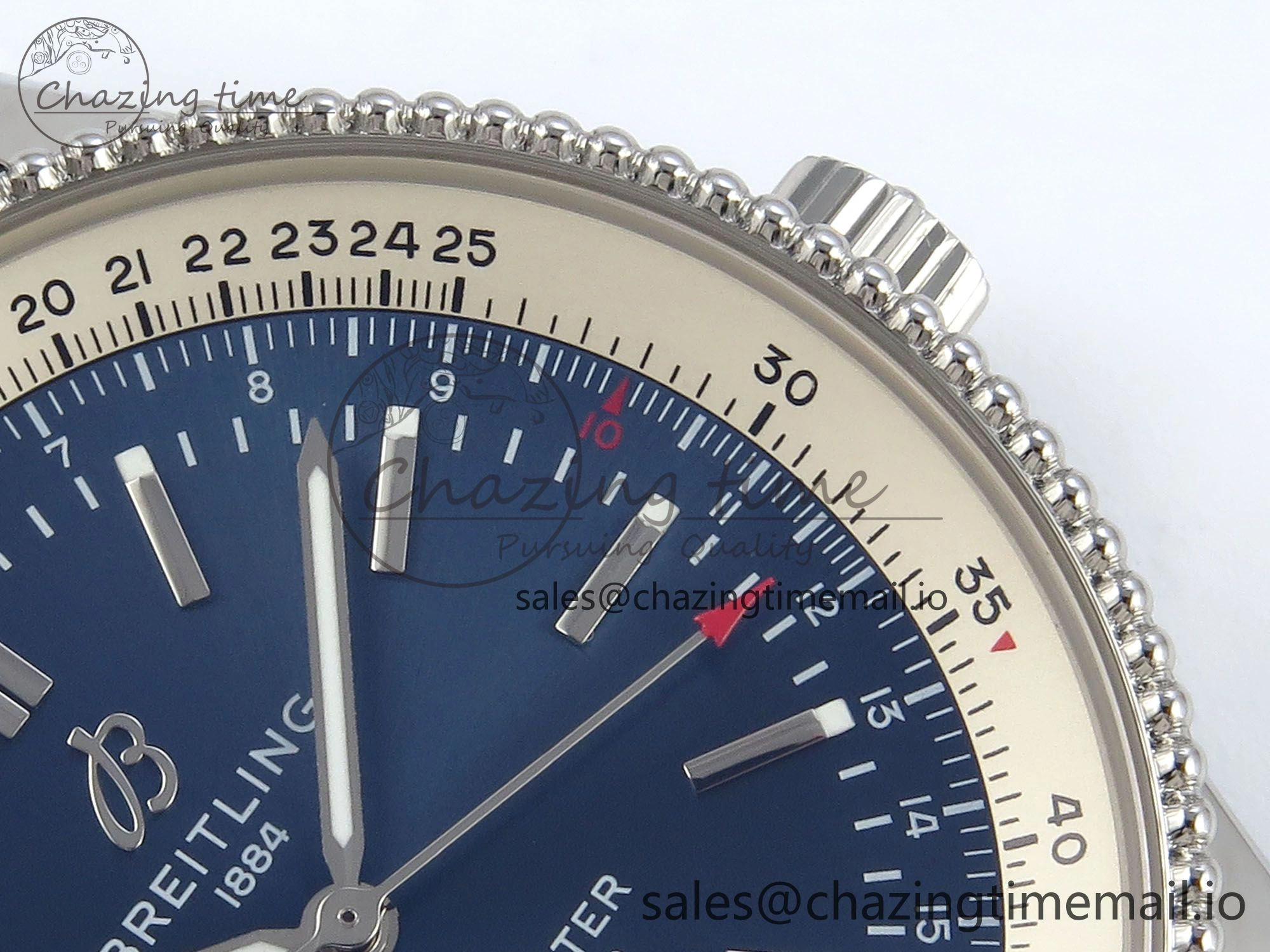 Navitimer 1 SS 41mm TF 1:1 Best Edition White Bezel Blue Dial on Blue Leather Strap A DailyWear 5487